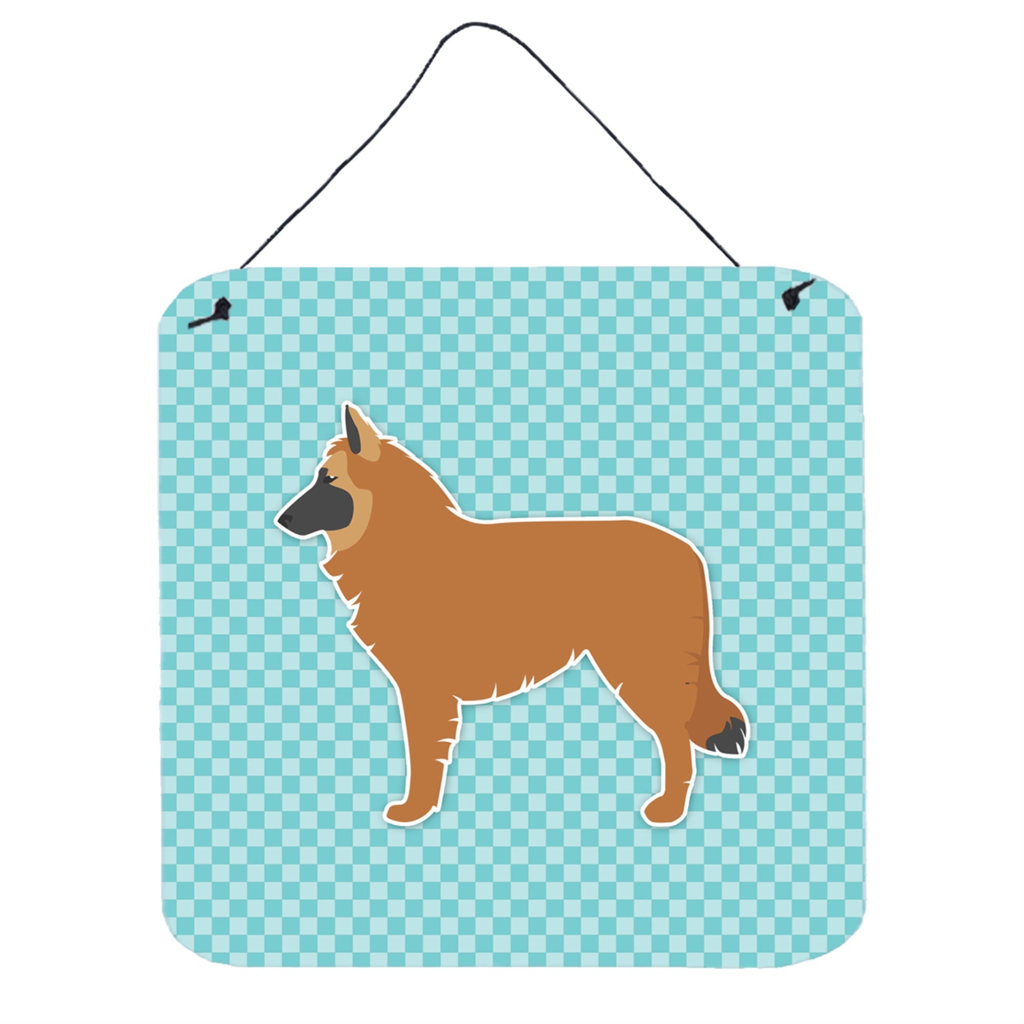'Caroline'S Treasures Belgian Shepherd Checkerboard Blue Wall Or Door Hanging Prints Bb3761Ds66, 6'''' X 6'''', Multicolor''