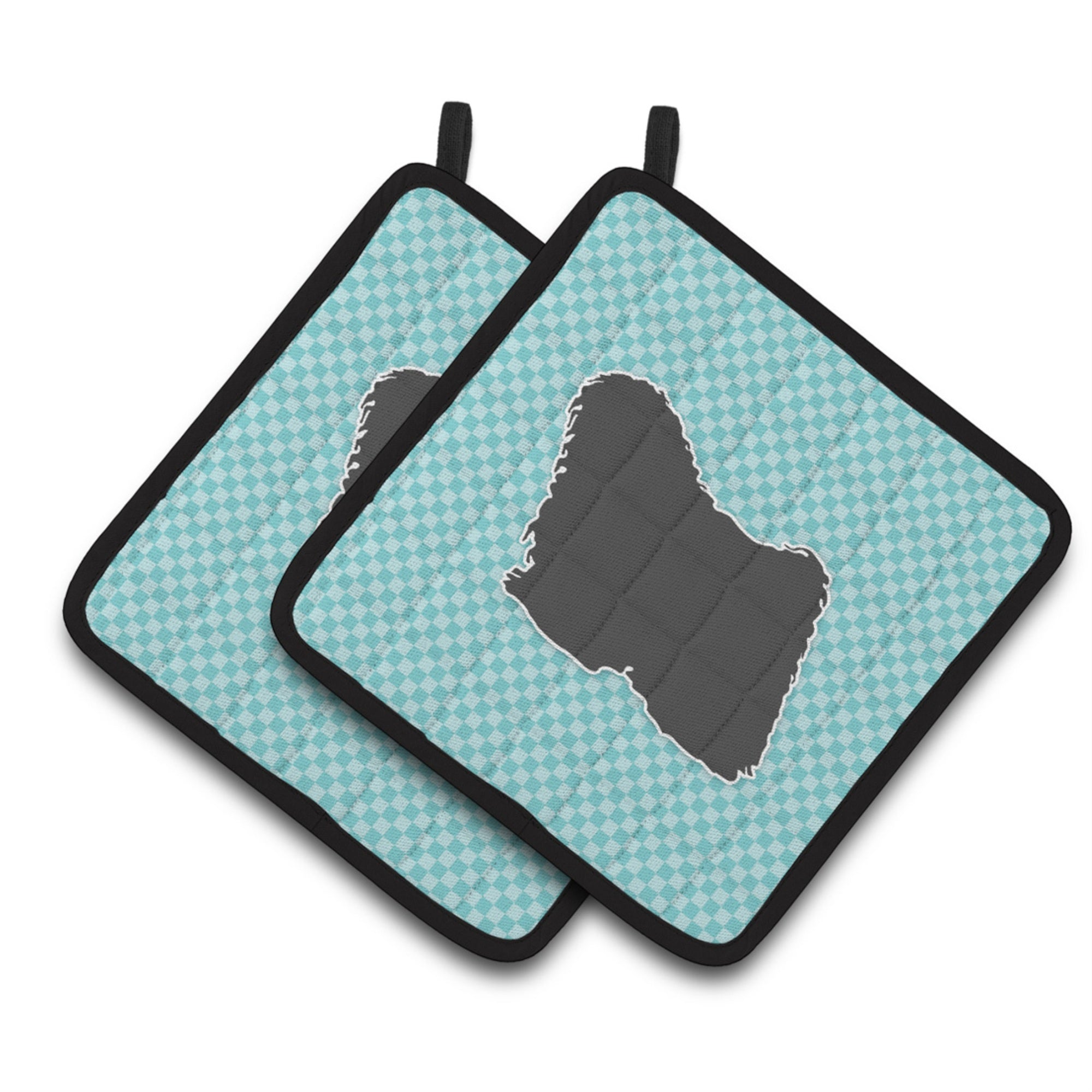 'Caroline'S Treasures Puli Checkerboard Blue Pair Of Pot Holders Bb3763Pthd, 7.5Hx7.5W, Multicolor''