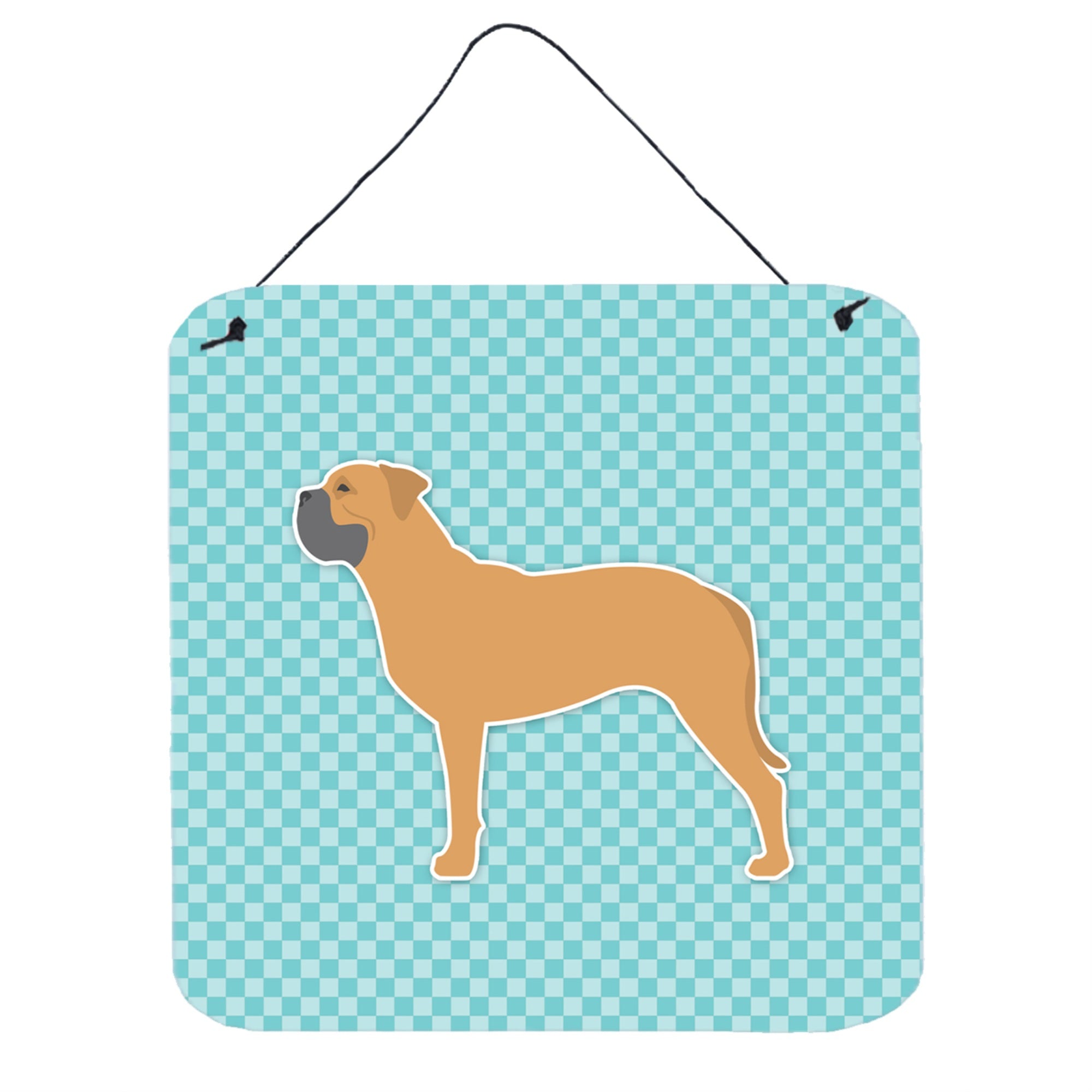 'Caroline'S Treasures Bullmastiff Checkerboard Blue Wall Or Door Hanging Prints Bb3771Ds66, 6'''' X 6'''', Multicolor''