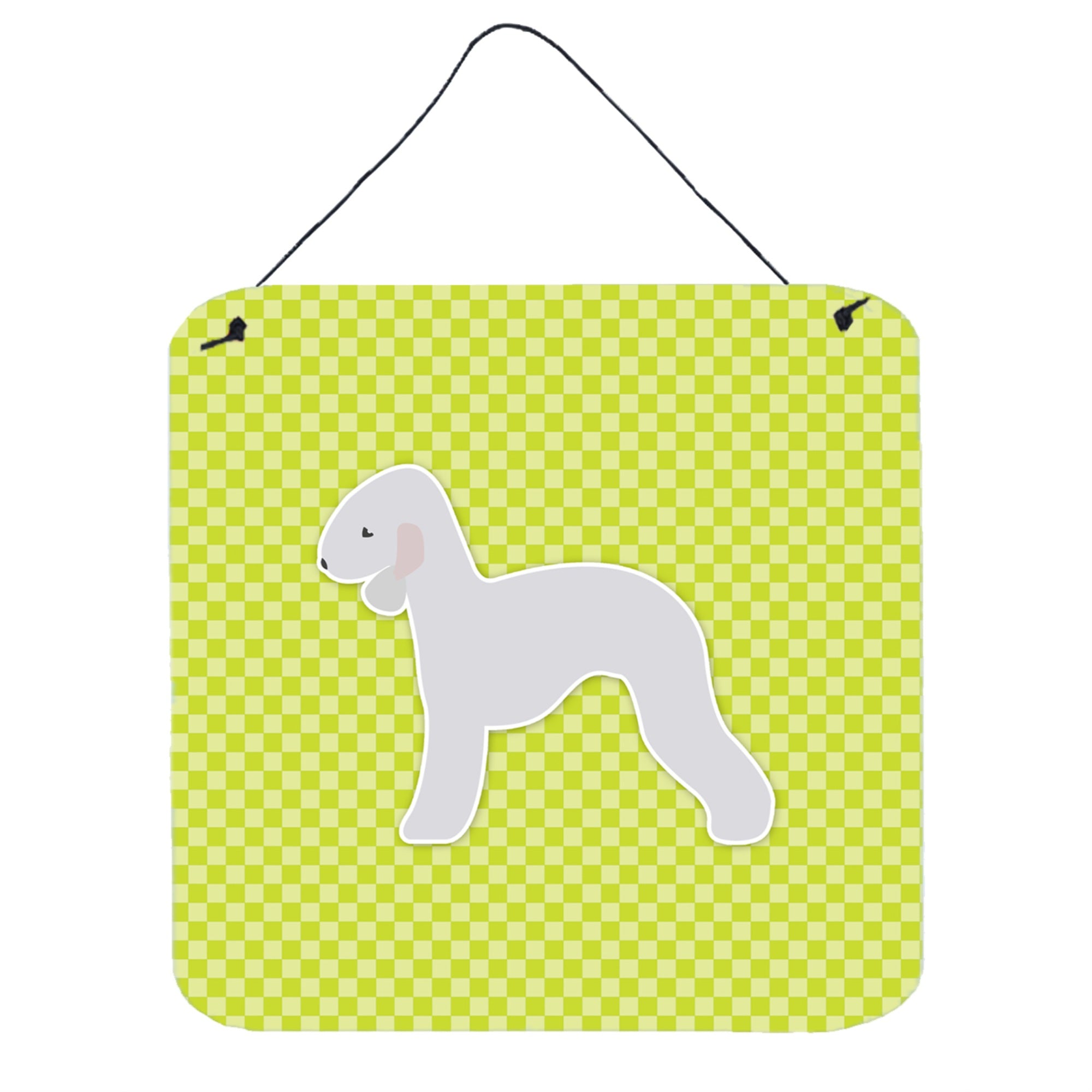 'Caroline'S Treasures Bedlington Terrier Checkerboard Green Wall Or Door Hanging Prints Bb3794Ds66, 6'''' X 6'''', Multicolor''