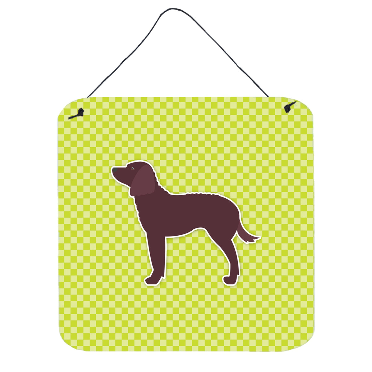 'Caroline'S Treasures American Water Spaniel Checkerboard Green Wall Or Door Hanging Prints Bb3801Ds66, 6'''' X 6'''', Multicol
