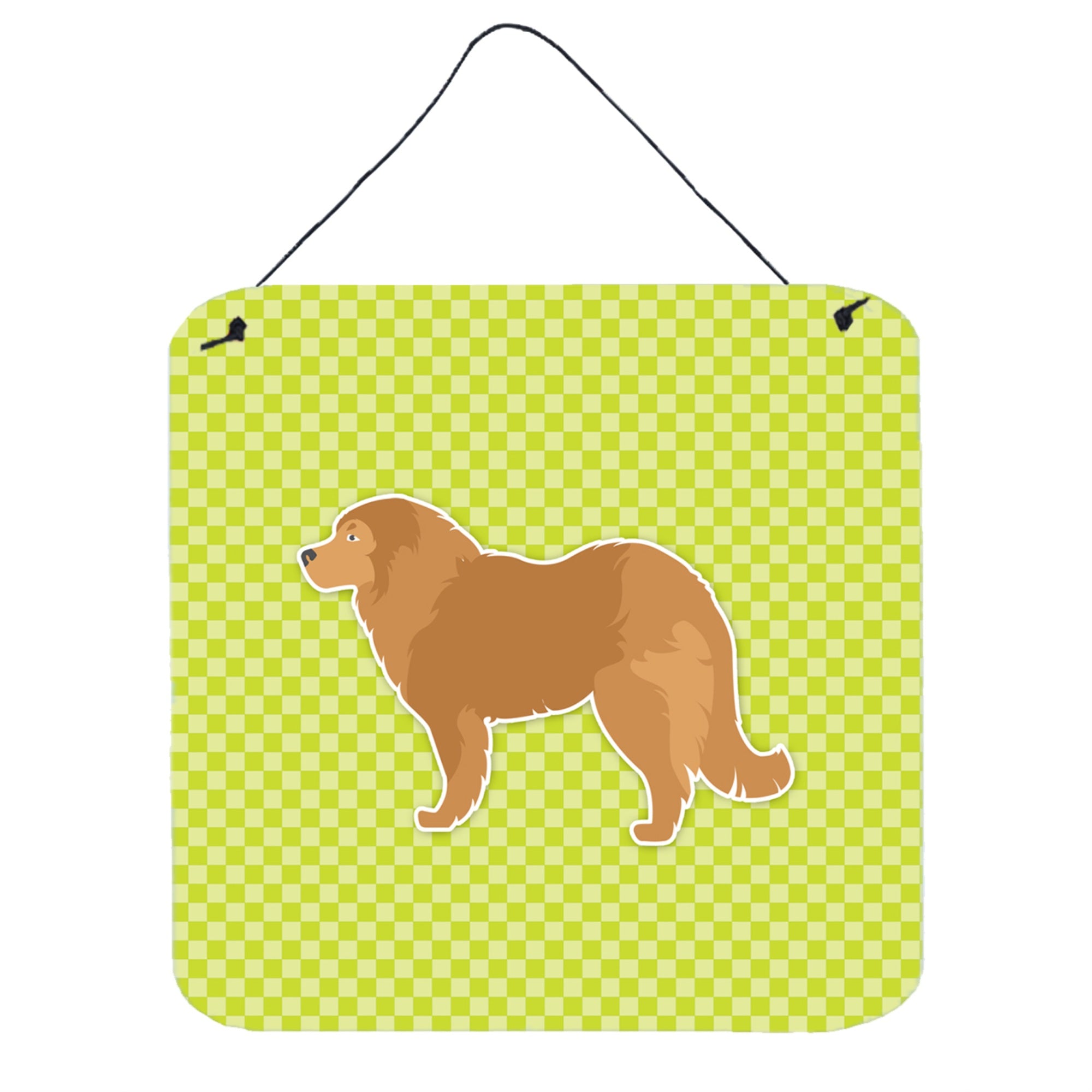 'Caroline'S Treasures Caucasian Shepherd Dog Checkerboard Green Wall Or Door Hanging Prints Bb3825Ds66, 6'''' X 6'''', Multicol