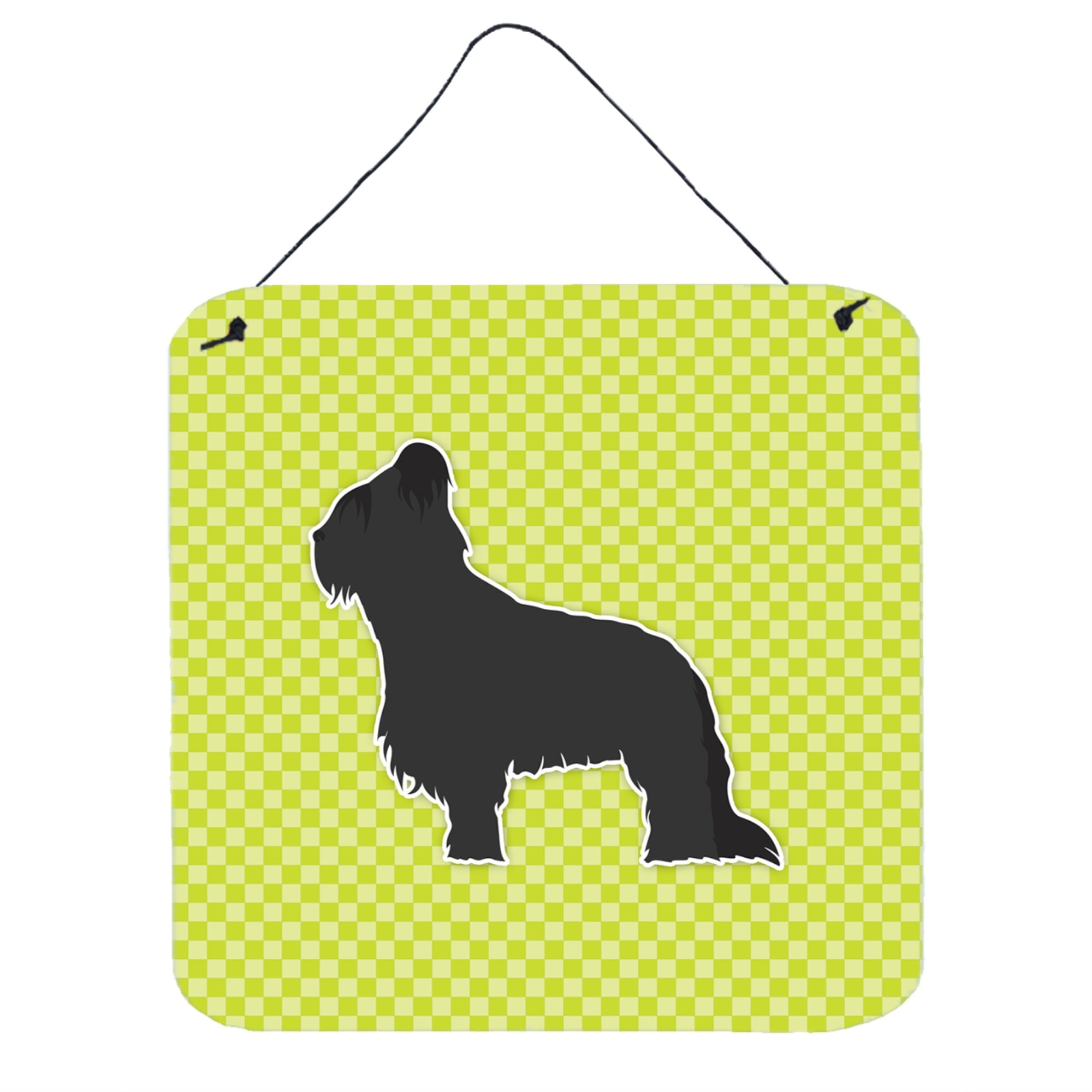 'Caroline'S Treasures Briard Checkerboard Green Wall Or Door Hanging Prints Bb3826Ds66, 6'''' X 6'''', Multicolor''