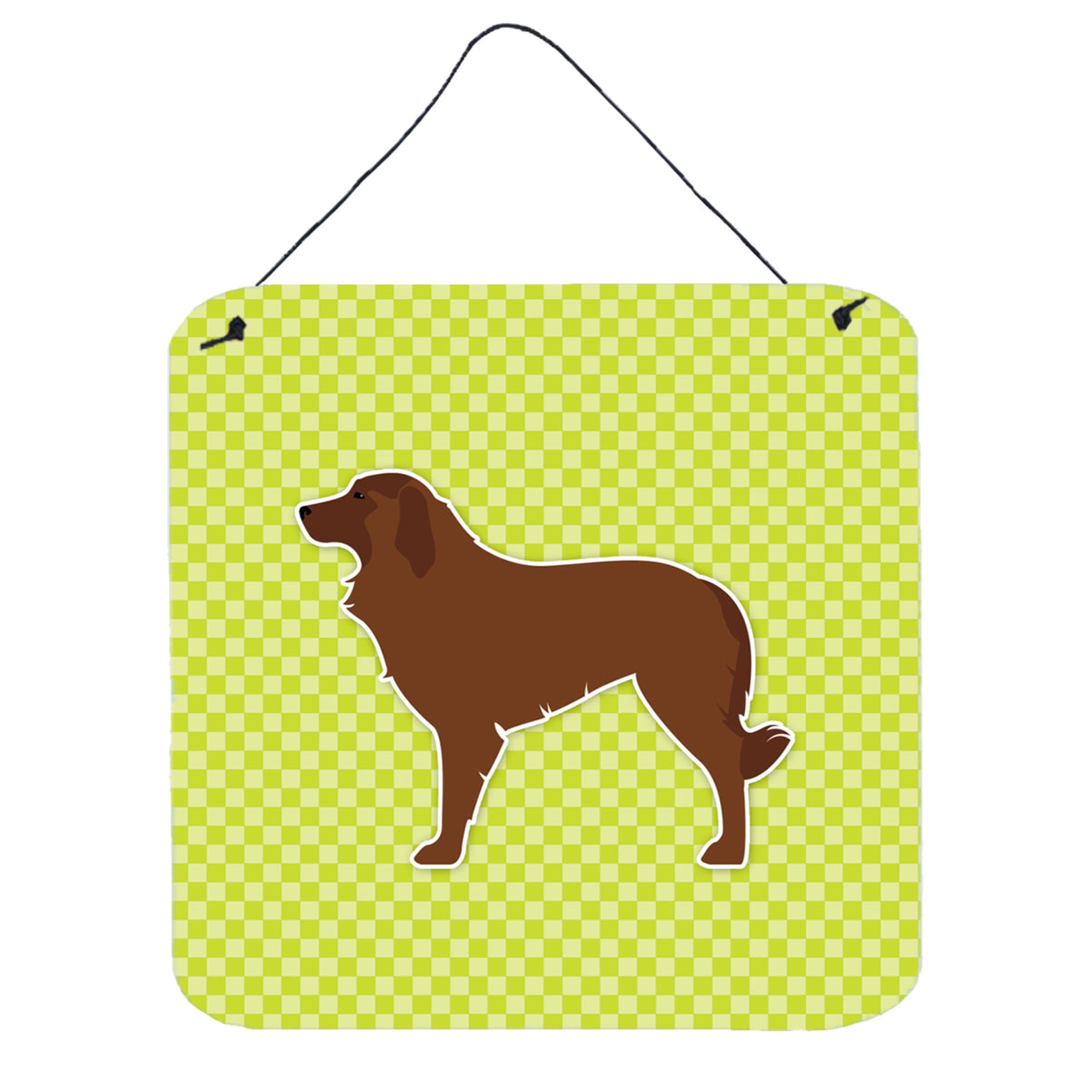 'Caroline'S Treasures Portuguese Sheepdog Dog Checkerboard Green Wall Or Door Hanging Prints Bb3831Ds66, 6'''' X 6'''', Multico