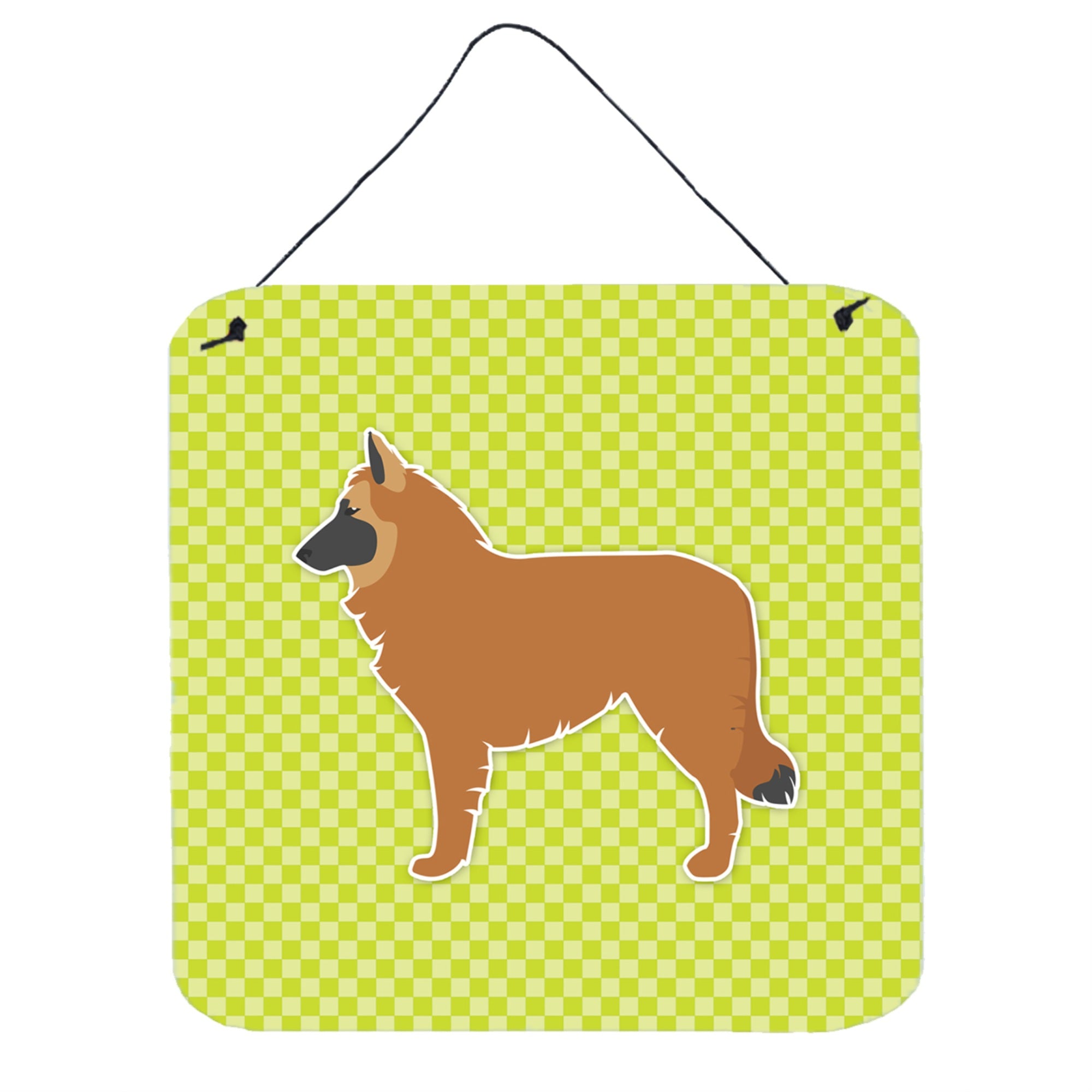 'Caroline'S Treasures Belgian Shepherd Checkerboard Green Wall Or Door Hanging Prints Bb3861Ds66, 6'''' X 6'''', Multicolor''