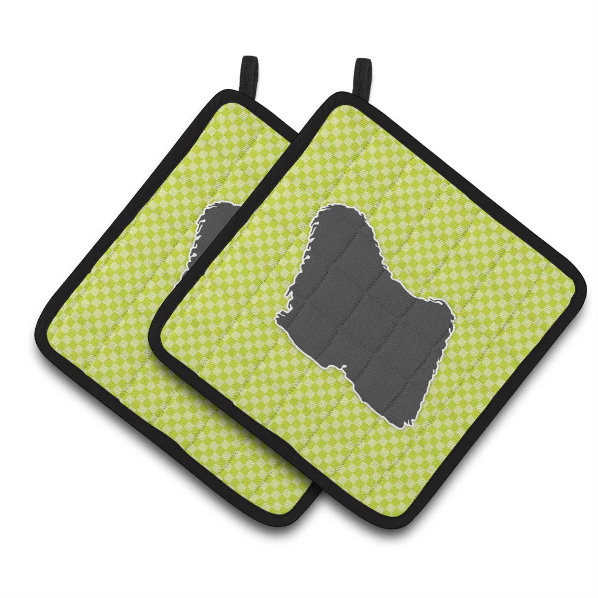 'Caroline'S Treasures Puli Checkerboard Green Pair Of Pot Holders Bb3863Pthd, 7.5Hx7.5W, Multicolor''