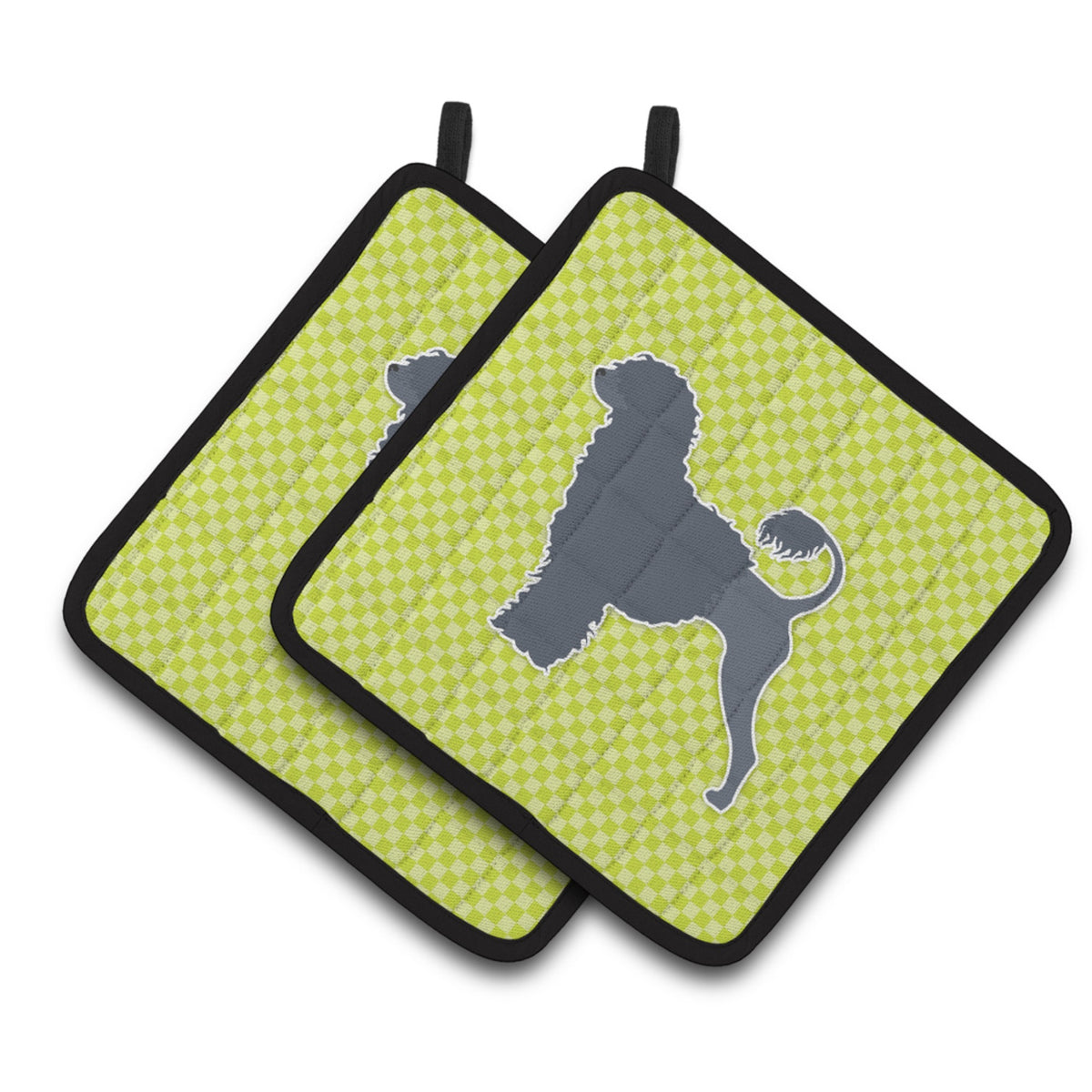 'Caroline'S Treasures Portuguese Water Dog Checkerboard Green Pair Of Pot Holders Bb3868Pthd, 7.5Hx7.5W, Multicolor''