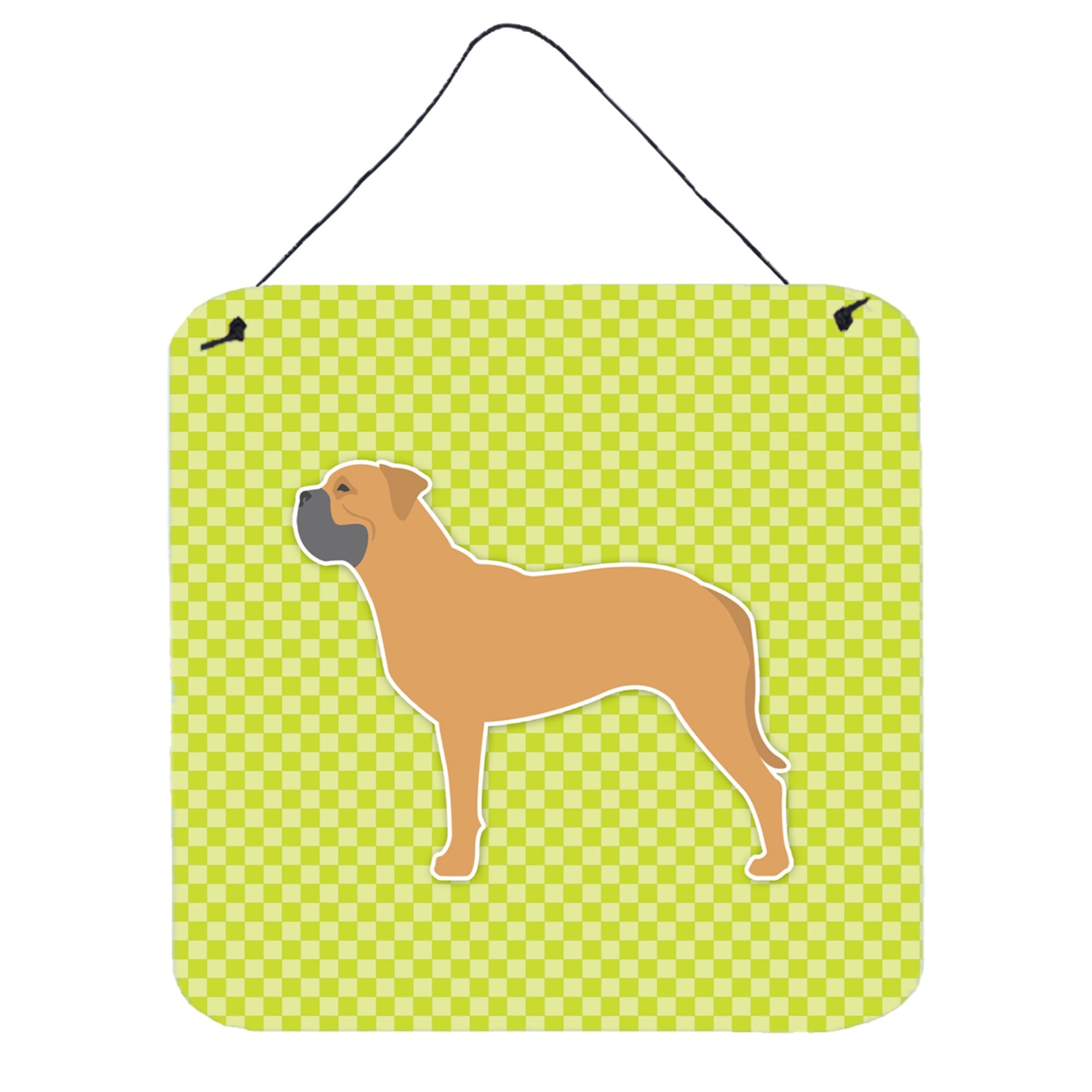 'Caroline'S Treasures Bullmastiff Checkerboard Green Wall Or Door Hanging Prints Bb3871Ds66, 6'''' X 6'''', Multicolor''