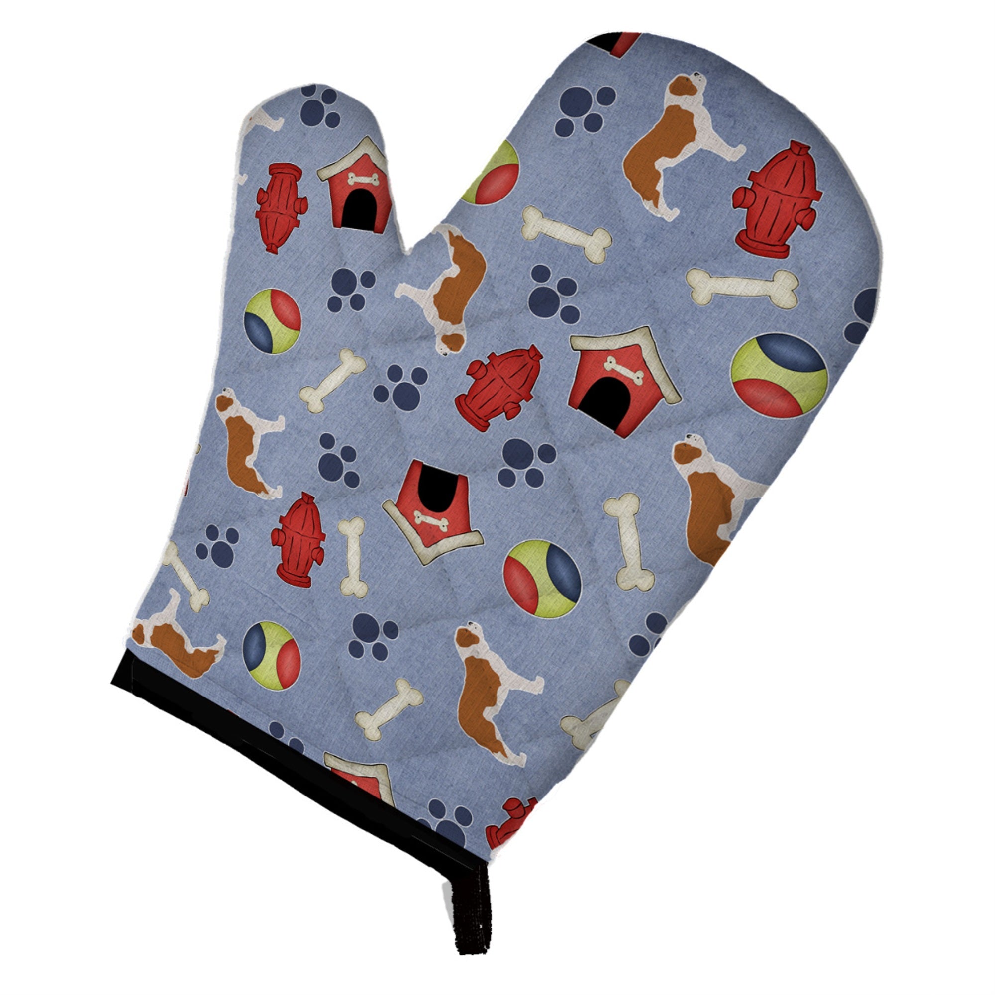 'Caroline'S Treasures Bb3976Ovmt Saint Bernard Dog House Collection Oven Mitt, 12'''' By 8.5'''', Multicolor''