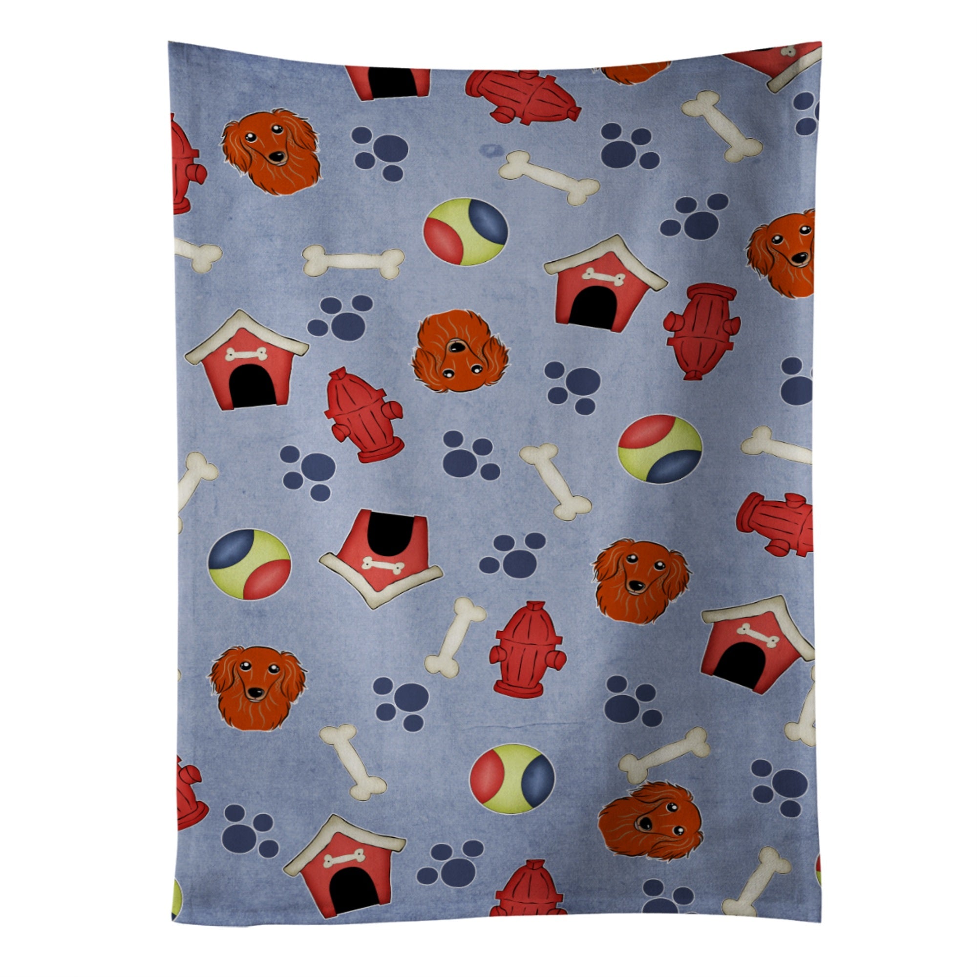 'Caroline'S Treasures Bb3993Ktwl Longhair Red Dachshund Kitchen Towel, 25'''' X 15'''', Multicolor''