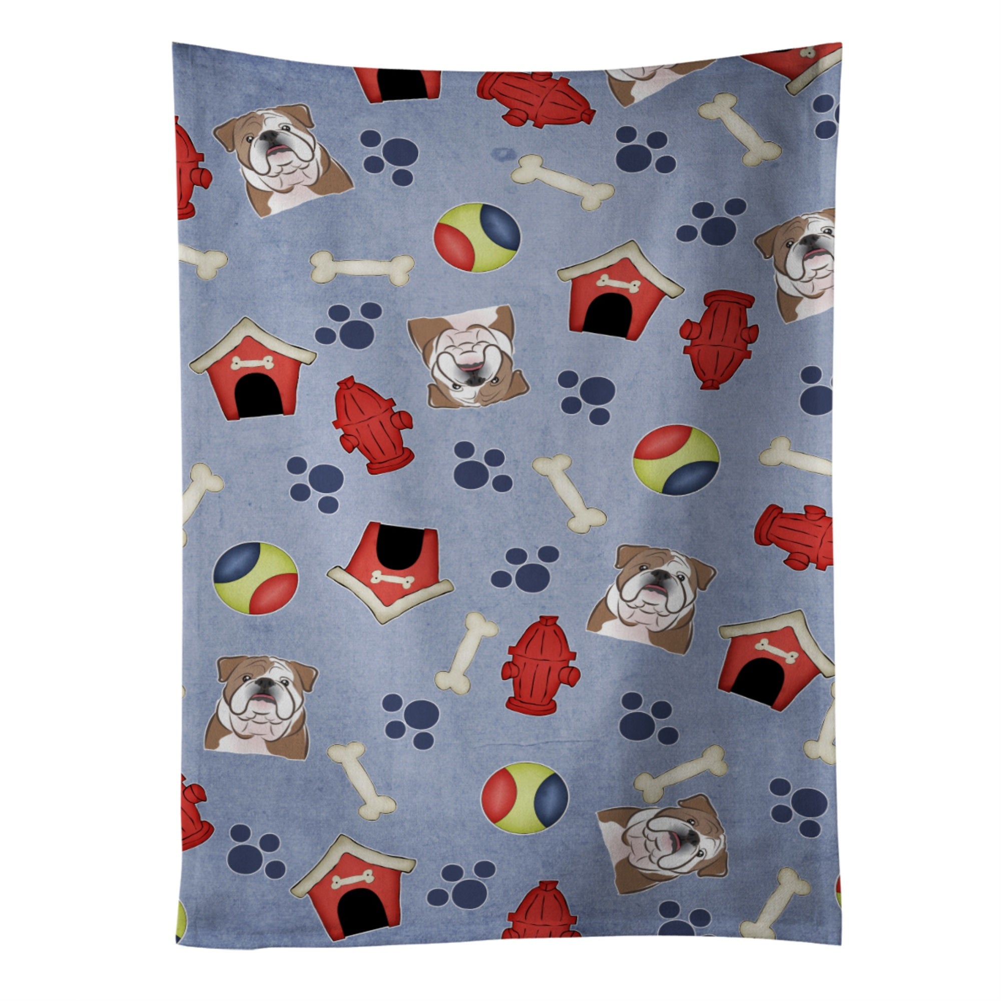 'Caroline'S Treasures Bb3998Ktwl Dog House English Bulldog Kitchen Towel, 25'''' X 15'''', Multicolor''
