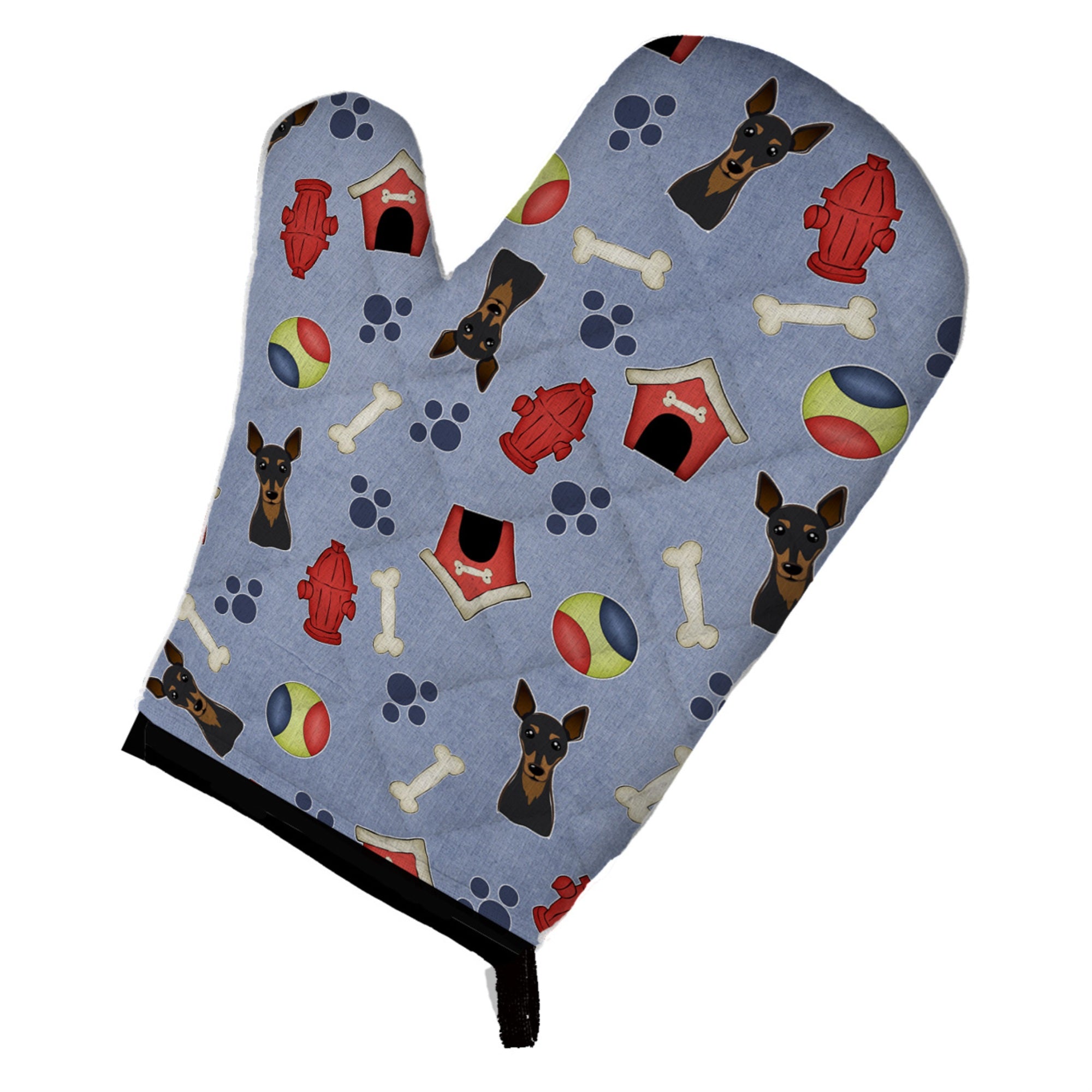 'Caroline'S Treasures Bb4019Ovmt Dog House Collection Min Pin Oven Mitt, 12'''' By 8.5'''', Multicolor''