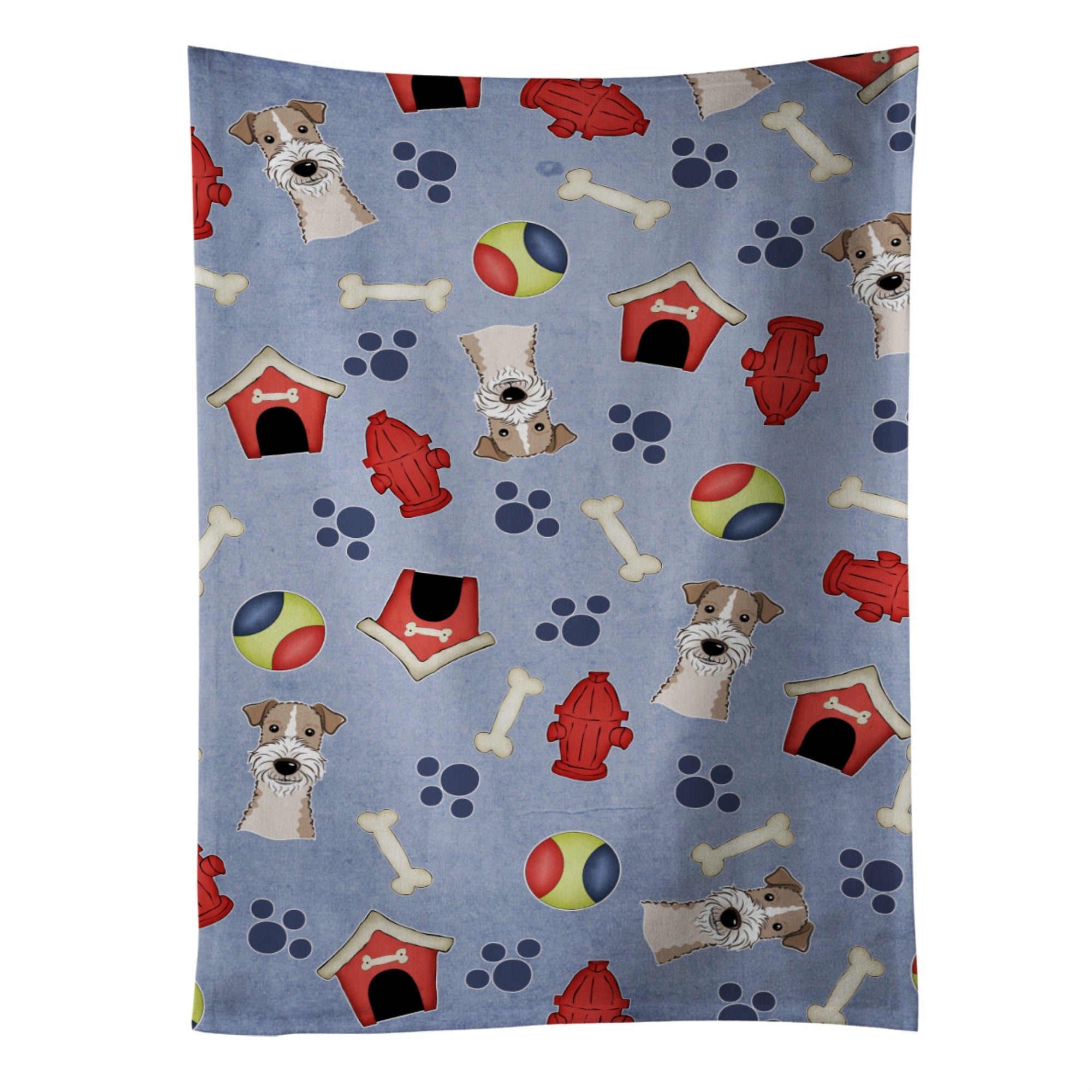 'Caroline'S Treasures Bb4026Ktwl Wire Haired Fox Terrier Kitchen Towel, 25'''' X 15'''', Multicolor''
