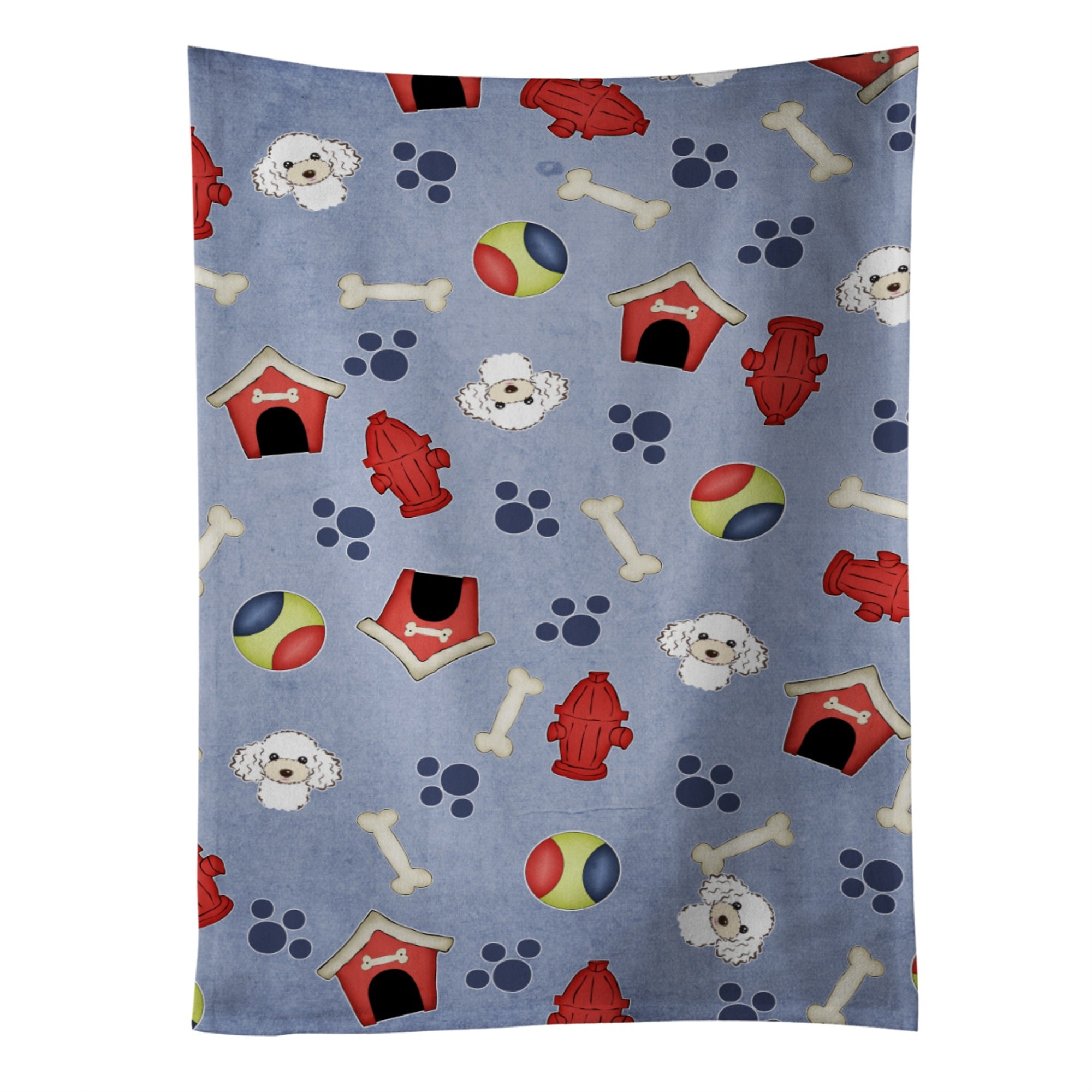 'Caroline'S Treasures Bb4036Ktwl Dog House Collection White Poodle Kitchen Towel, 25'''' X 15'''', Multicolor''