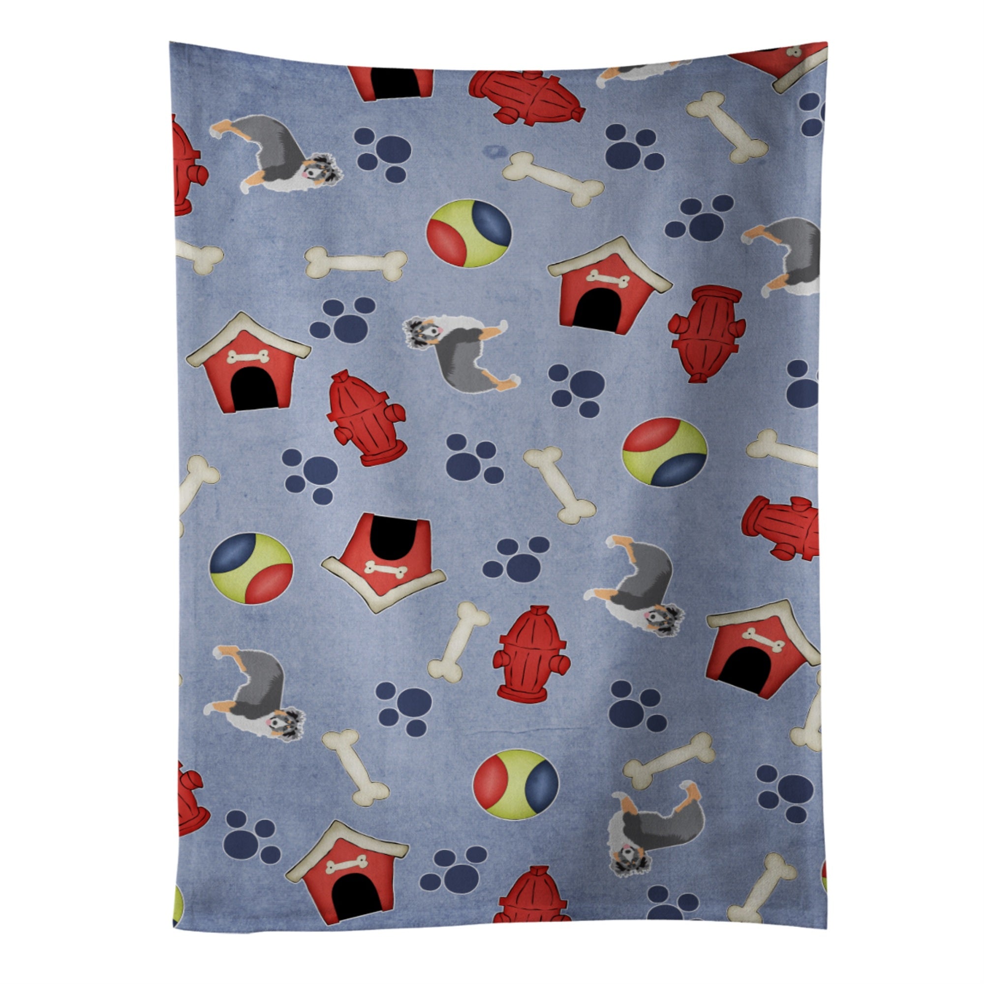 'Caroline'S Treasures Bb4045Ktwl Dog House Australian Shepherd Kitchen Towel, 25'''' X 15'''', Multicolor''