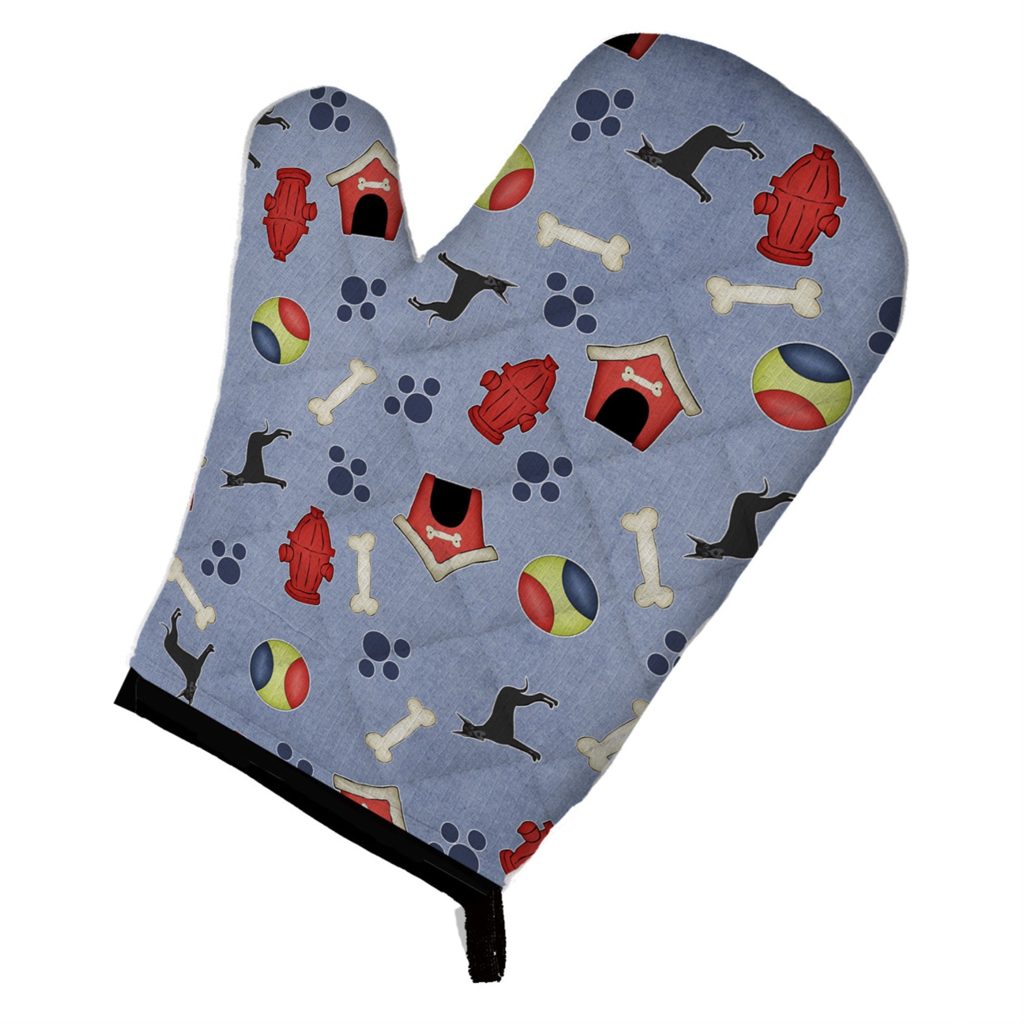 'Caroline'S Treasures Bb4096Ovmt Dog House Collection Black Cropped Great Dane Oven Mitt, 12'''' By 8.5'''', Multicolor''