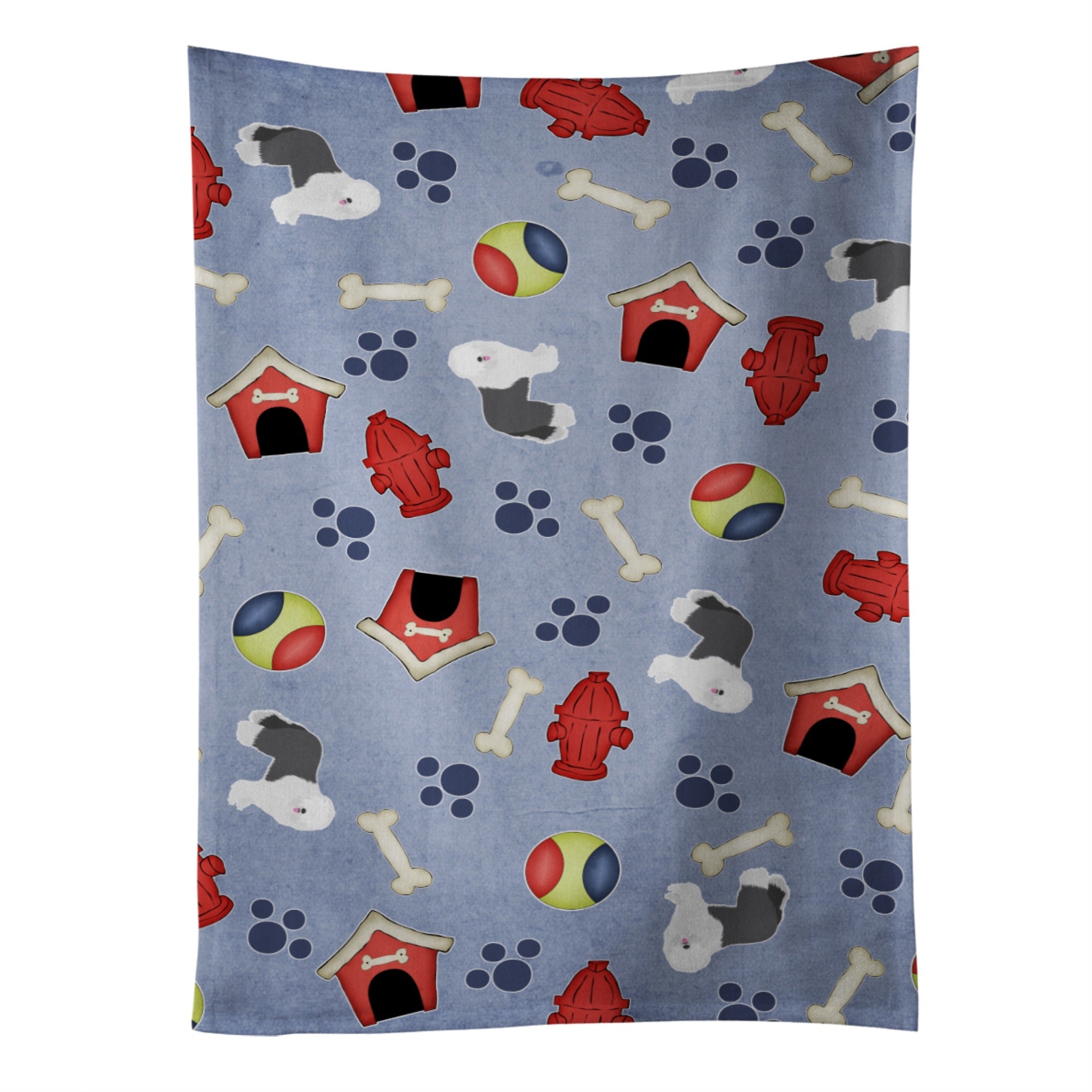'Caroline'S Treasures Bb4107Ktwl Dog House Old English Sheepdog Kitchen Towel, 25'''' X 15'''', Multicolor''