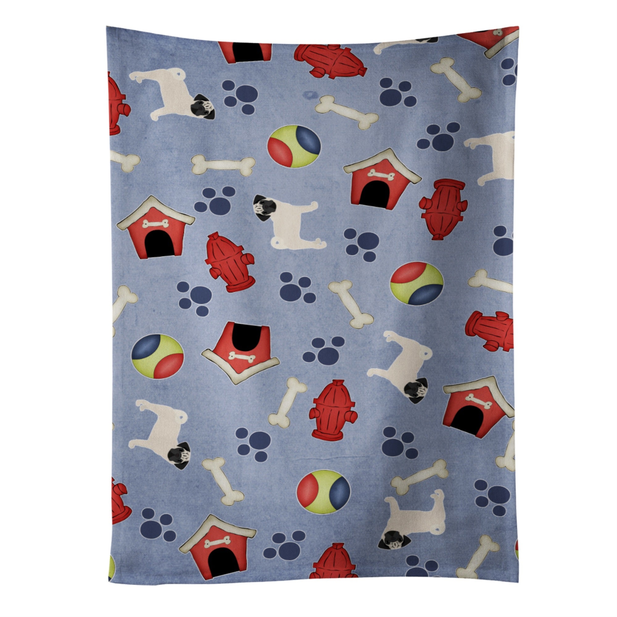 'Caroline'S Treasures Bb4113Ktwl Dog House Collection Pug Kitchen Towel, 25'''' X 15'''', Multicolor''