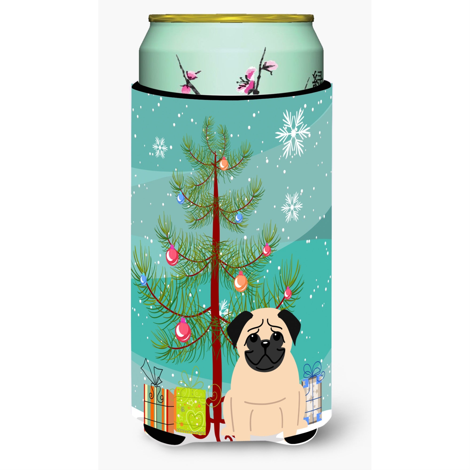 'Caroline'S Treasures Merry Christmas Tree Pug Fawn Tall Boy Beverage Insulator Hugger Bb4133Tbc, Multicolor''