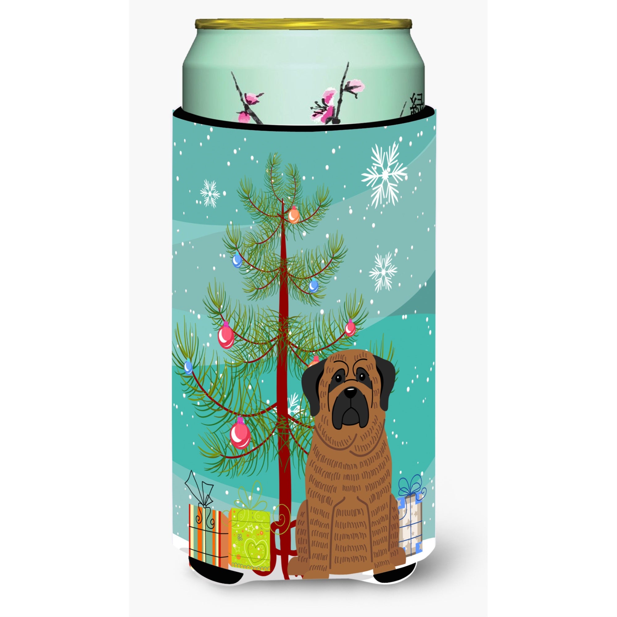 'Caroline'S Treasures Merry Christmas Tree Mastiff Brindle Tall Boy Beverage Insulator Hugger Bb4140Tbc, Multicolor''