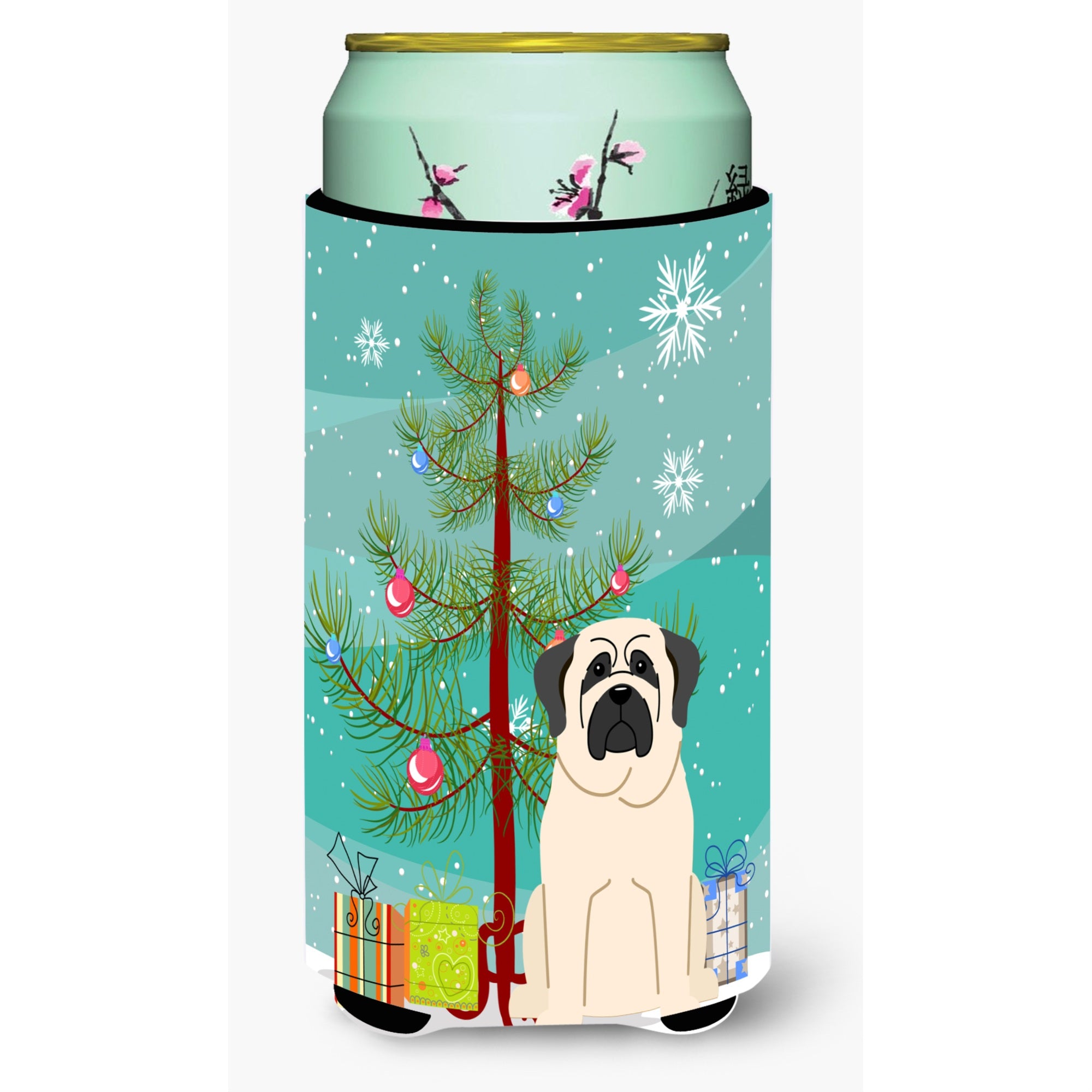 'Caroline'S Treasures Merry Christmas Tree Mastiff White Tall Boy Beverage Insulator Hugger Bb4142Tbc, Multicolor''