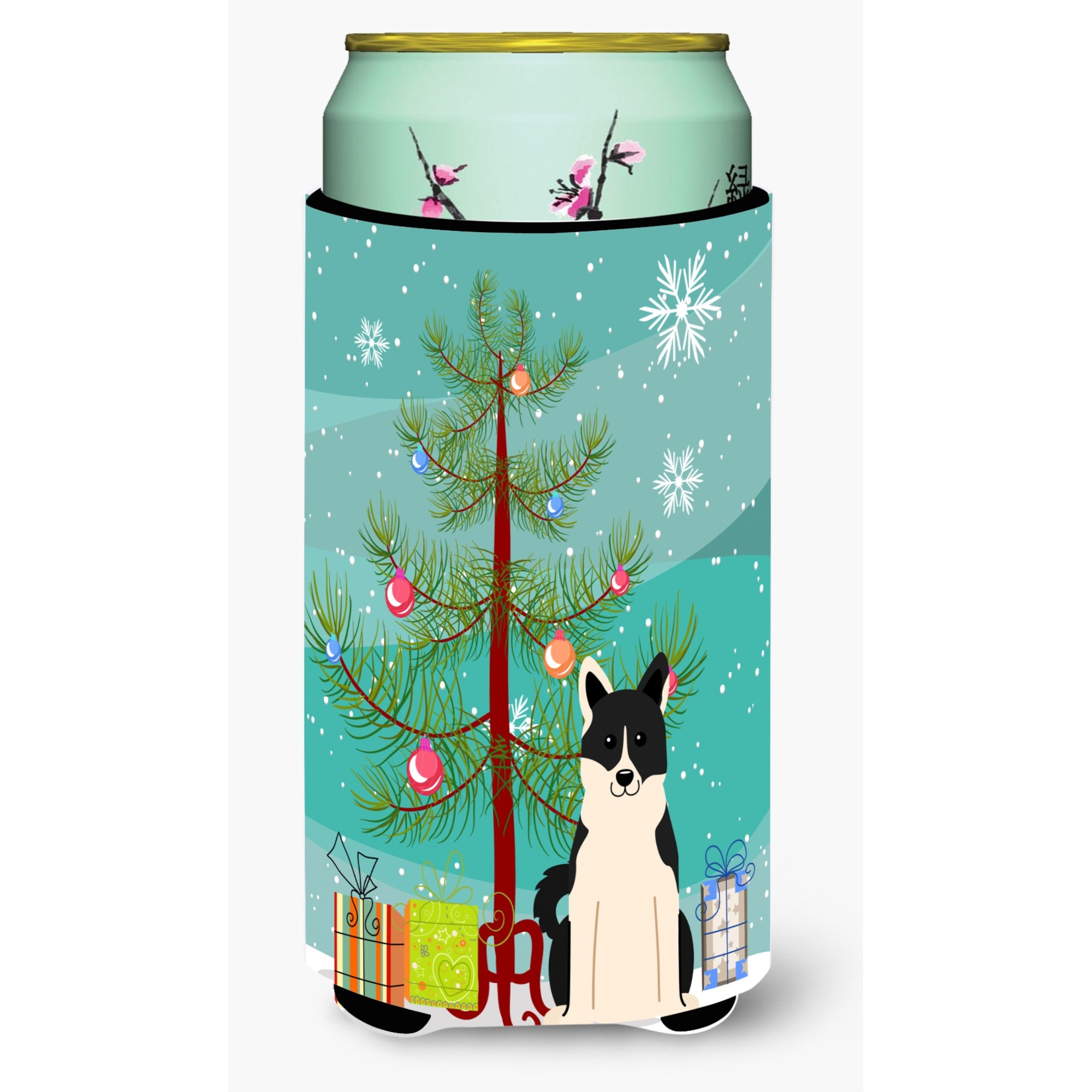 'Caroline'S Treasures Merry Christmas Tree Russo-European Laika Spitz Tall Boy Beverage Insulator Hugger Bb4154Tbc, Multicolor'