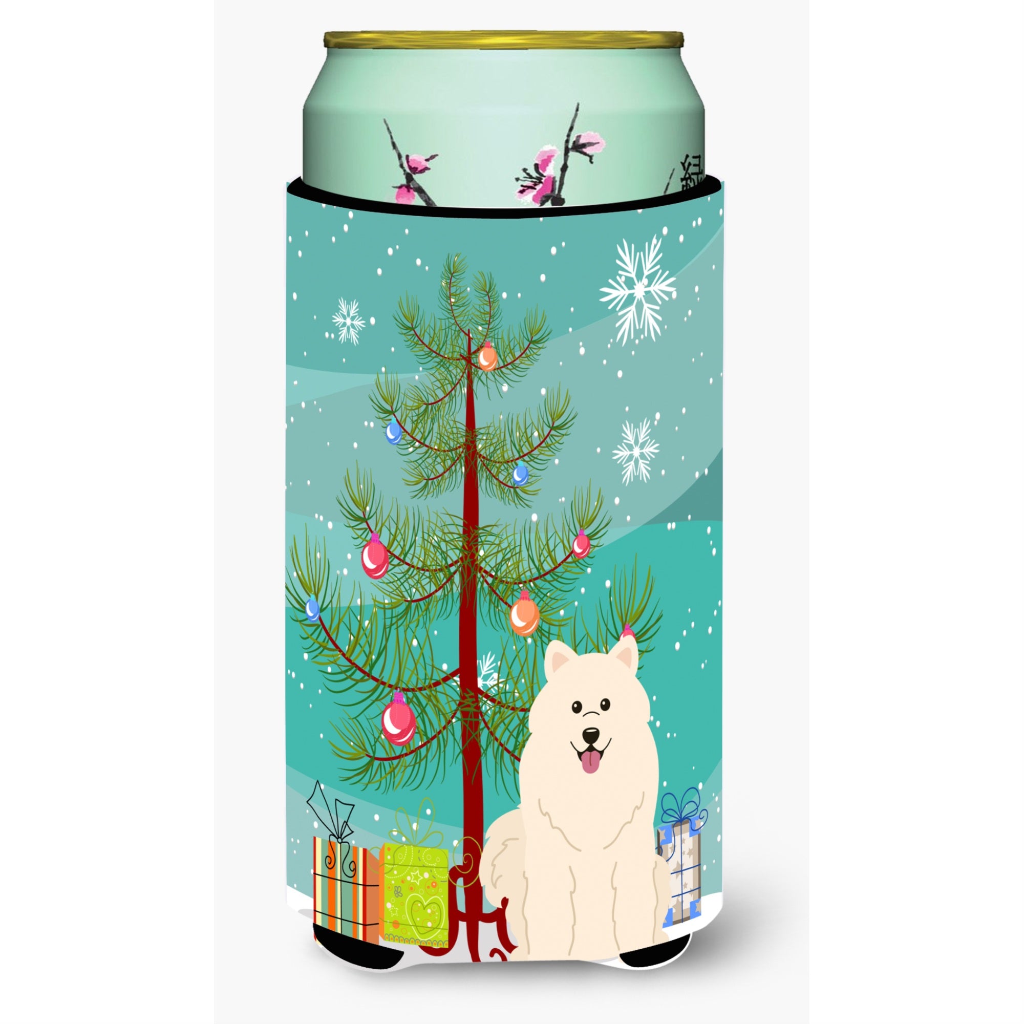 'Caroline'S Treasures Merry Christmas Tree Samoyed Tall Boy Beverage Insulator Hugger Bb4155Tbc, Multicolor''