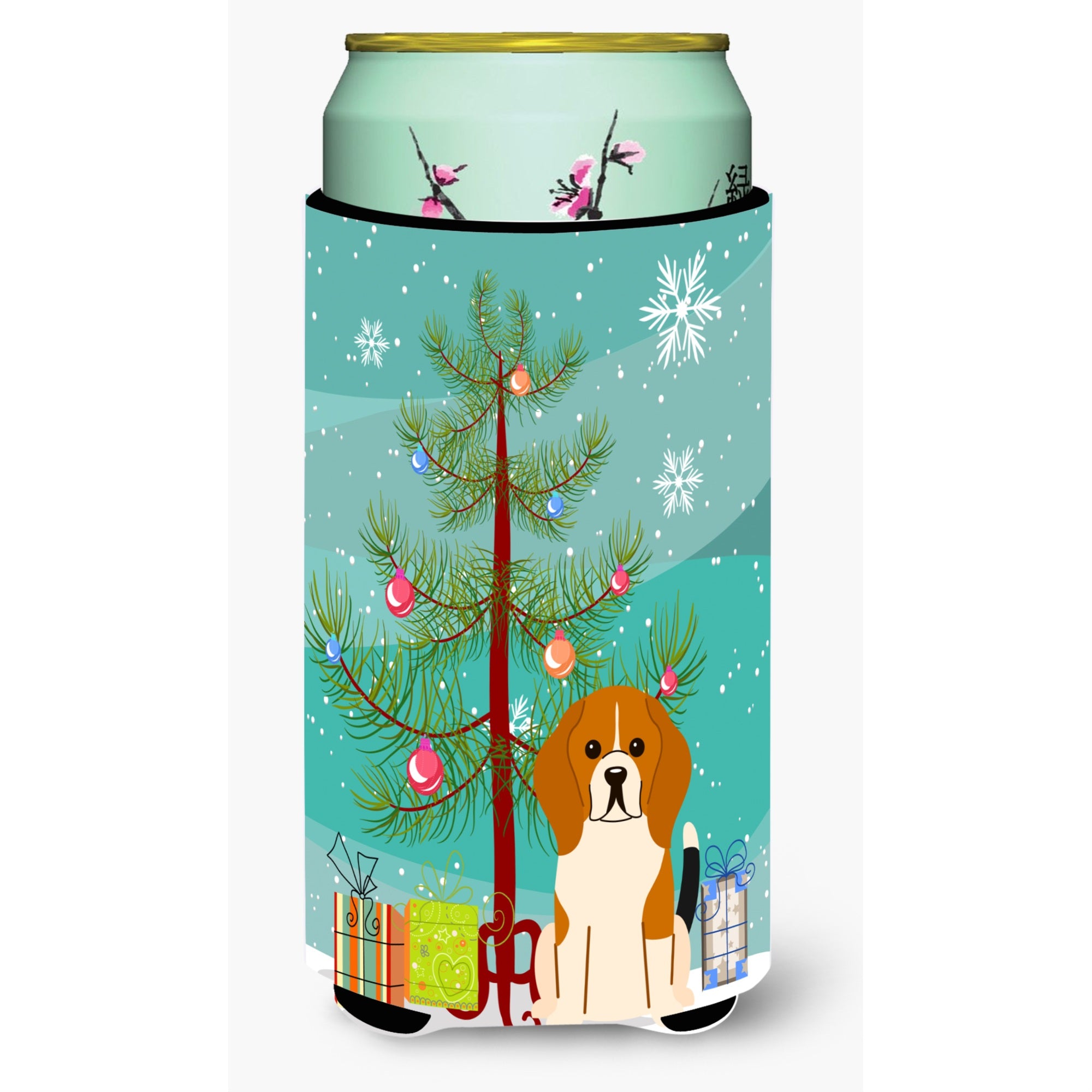 'Caroline'S Treasures Merry Christmas Tree Beagle Tricolor Tall Boy Beverage Insulator Hugger Bb4165Tbc, Multicolor''