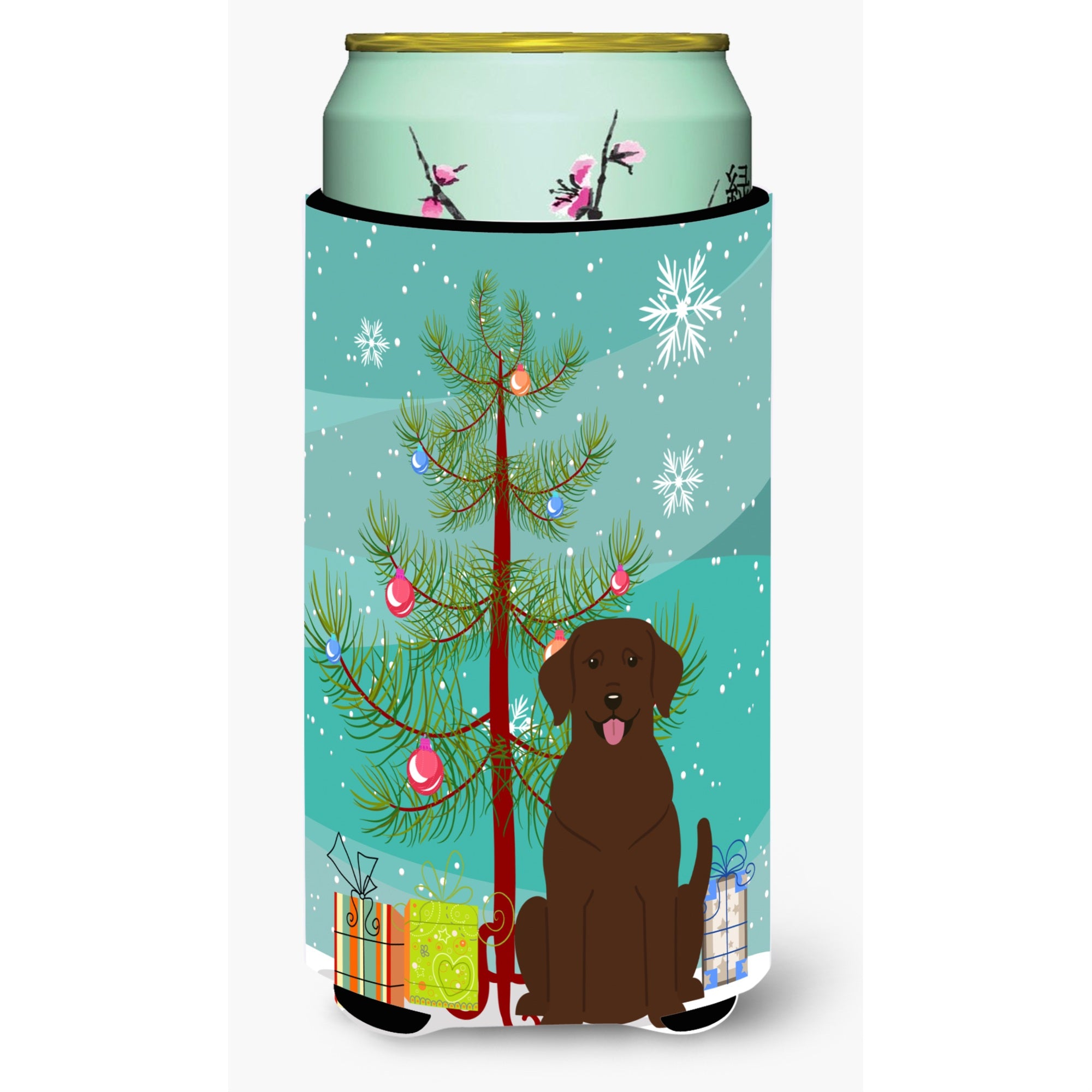 'Caroline'S Treasures Merry Christmas Tree Chocolate Labrador Tall Boy Beverage Insulator Hugger Bb4181Tbc, Multicolor''