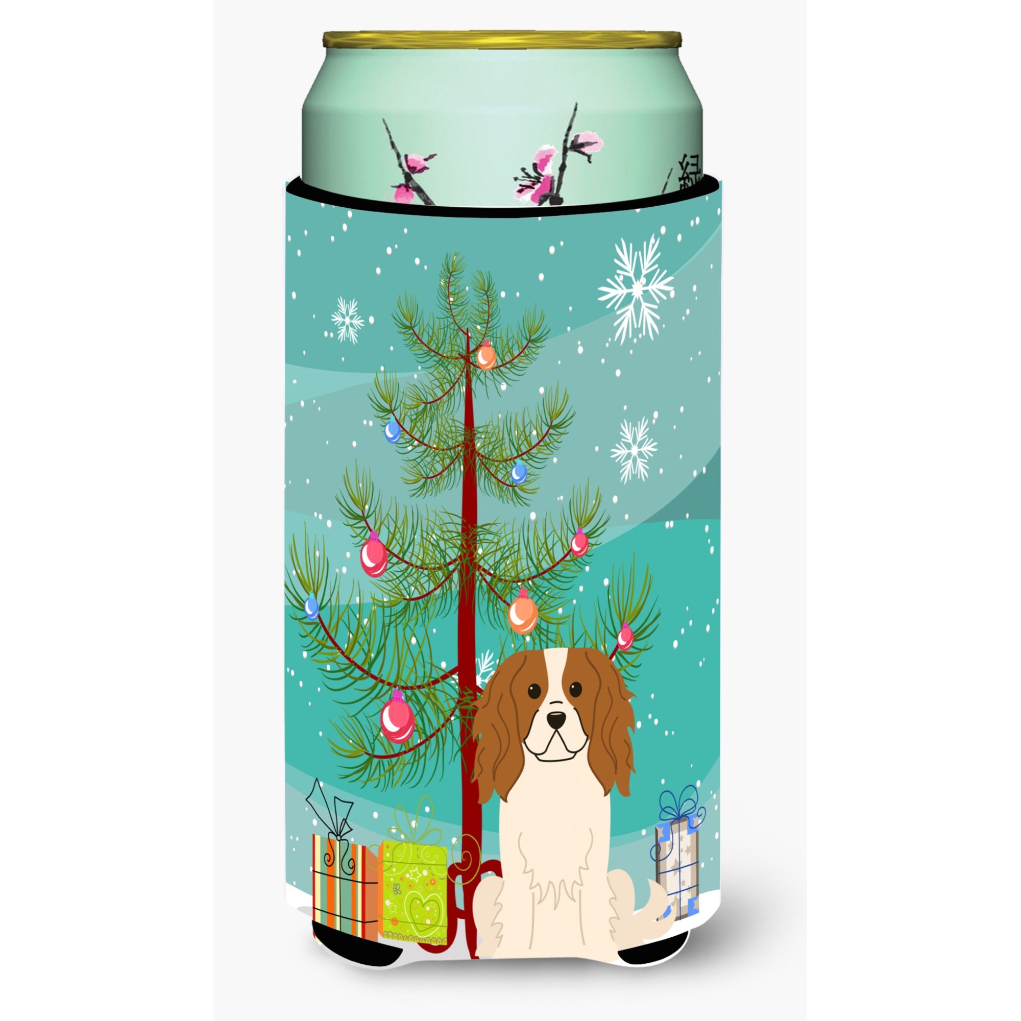 'Caroline'S Treasures Merry Christmas Tree Cavalier Spaniel Tall Boy Beverage Insulator Hugger Bb4183Tbc, Multicolor''