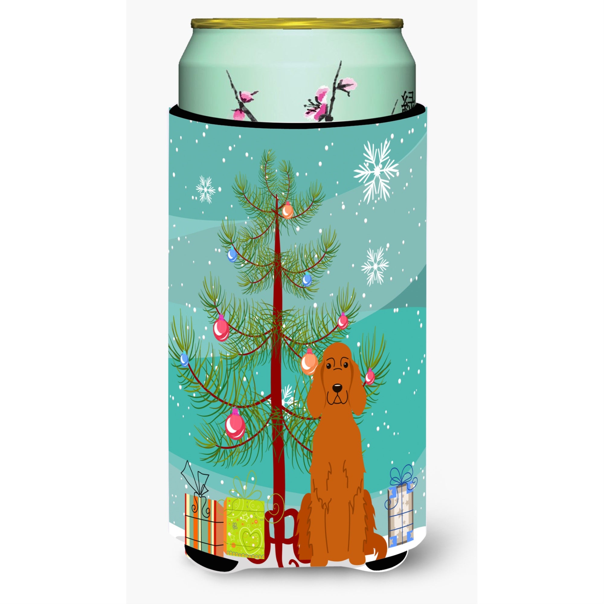'Caroline'S Treasures Merry Christmas Tree Irish Setter Tall Boy Beverage Insulator Hugger Bb4189Tbc, Multicolor''