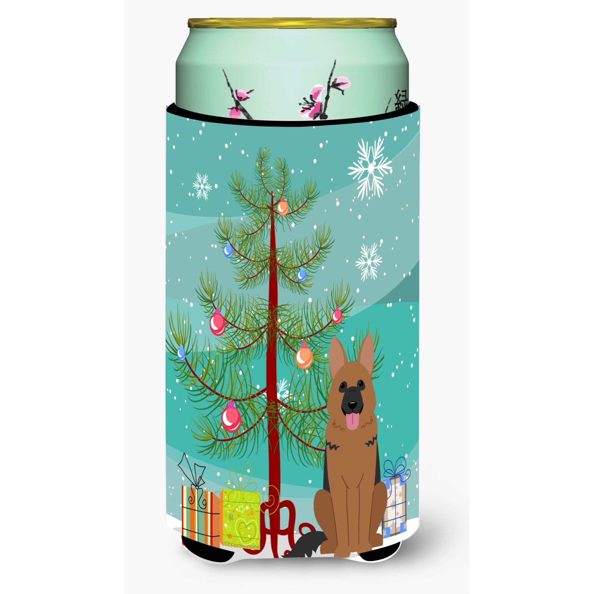 'Caroline'S Treasures Merry Christmas Tree German Shepherd Tall Boy Beverage Insulator Hugger Bb4192Tbc, Multicolor''