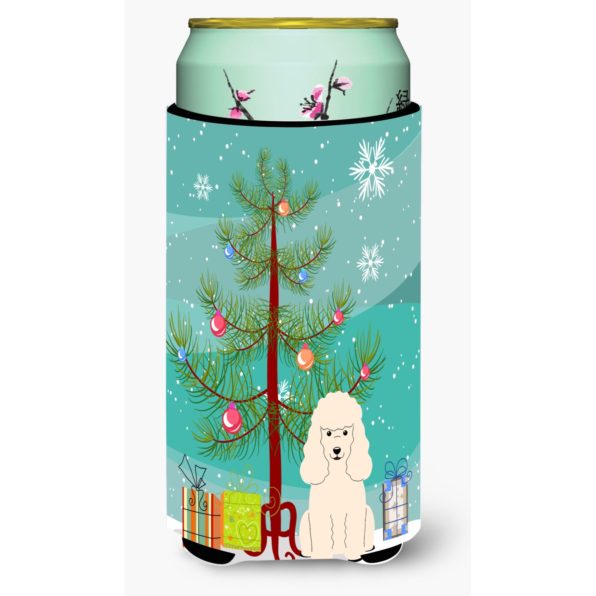 'Caroline'S Treasures Merry Christmas Tree Poodle White Tall Boy Beverage Insulator Hugger Bb4195Tbc, Multicolor''