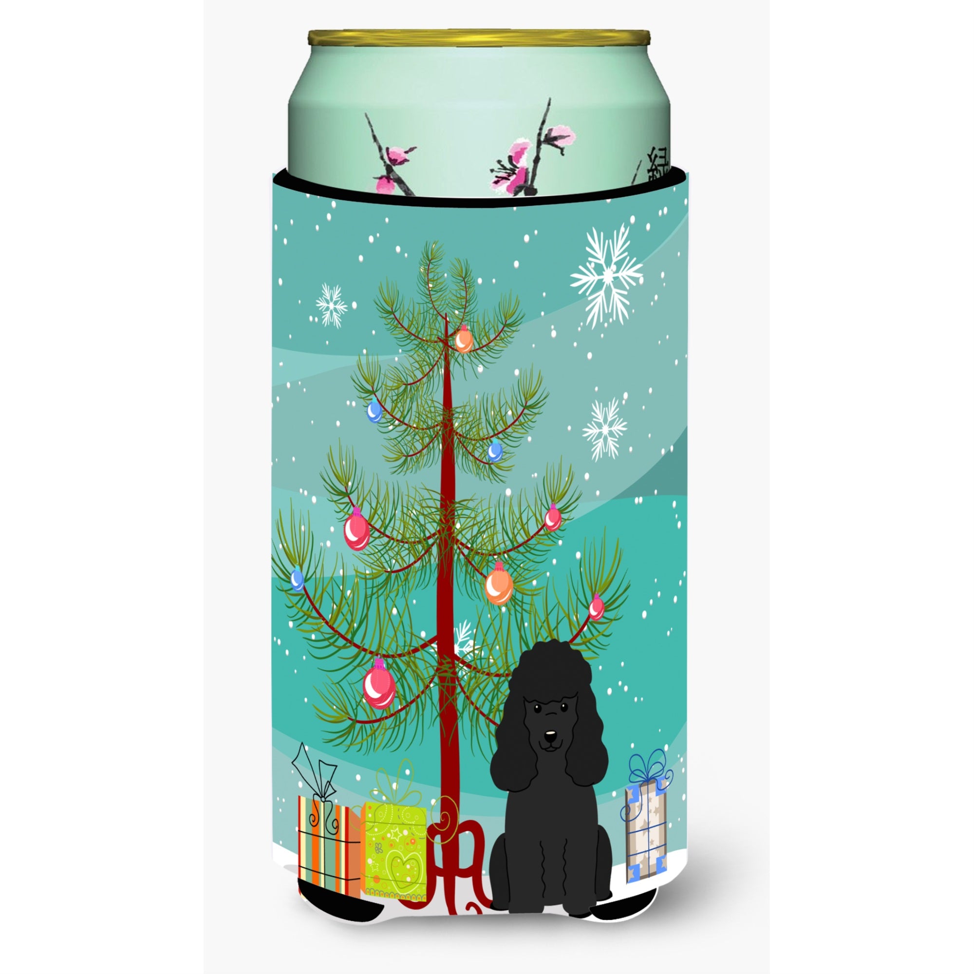 'Caroline'S Treasures Merry Christmas Tree Poodle Black Tall Boy Beverage Insulator Hugger Bb4196Tbc, Multicolor''