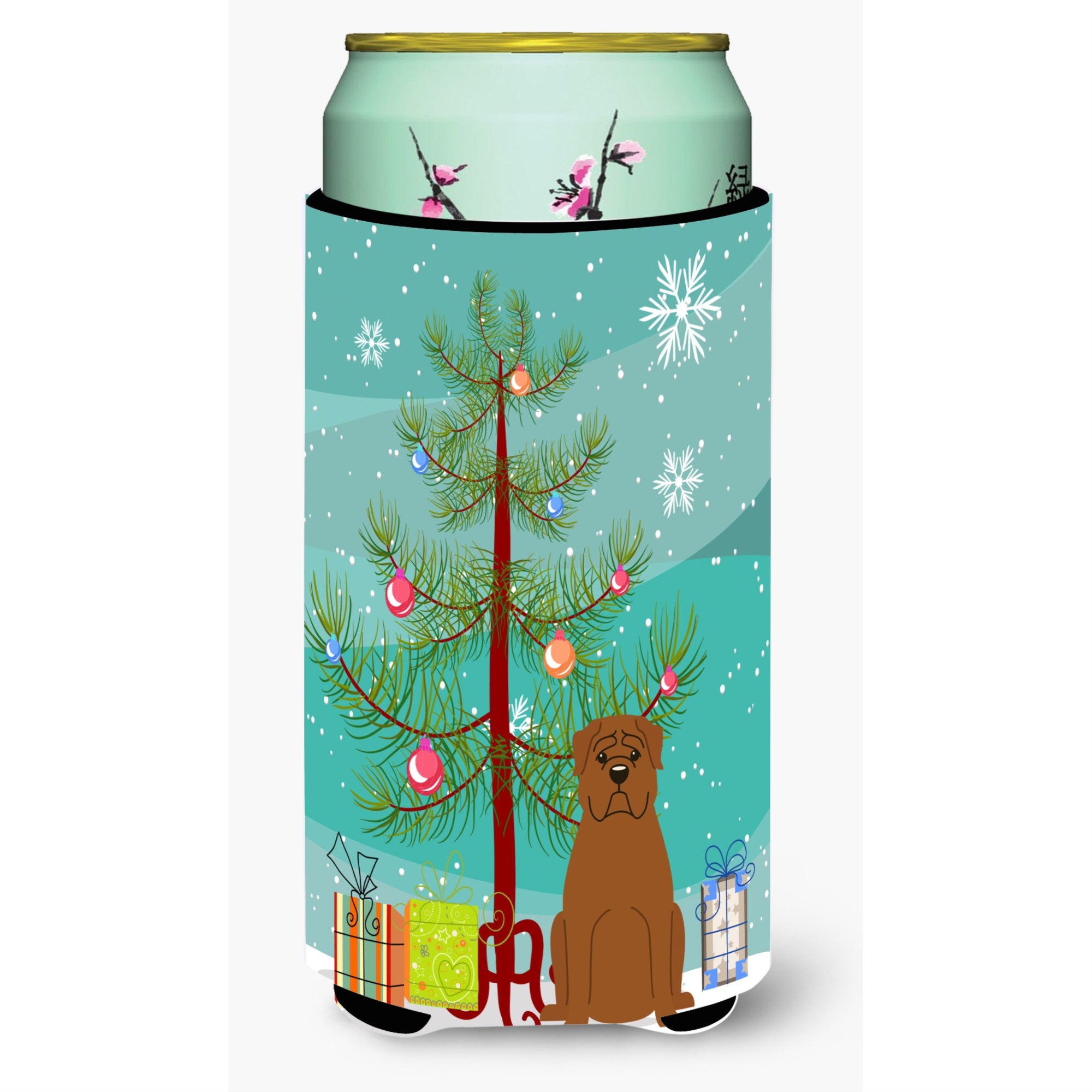 'Caroline'S Treasures Merry Christmas Tree Dogue De Bourdeaux Tall Boy Beverage Insulator Hugger Bb4198Tbc, Multicolor''