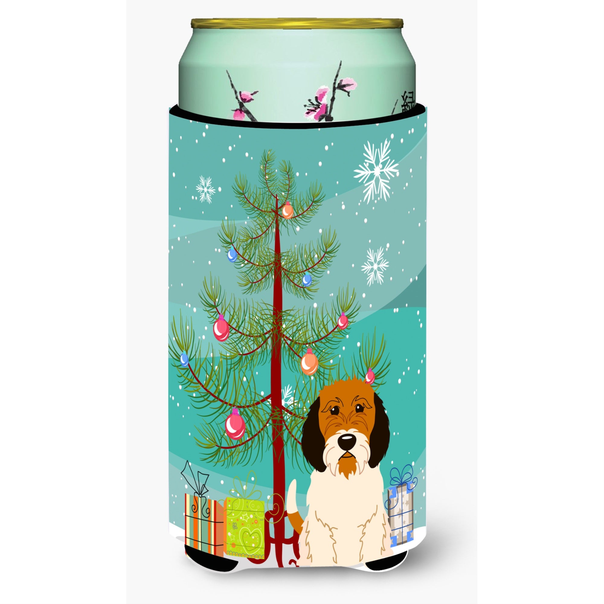 'Caroline'S Treasures Merry Christmas Tree Petit Basset Griffon Veenden Tall Boy Beverage Insulator Hugger Bb4204Tbc, Multicolo