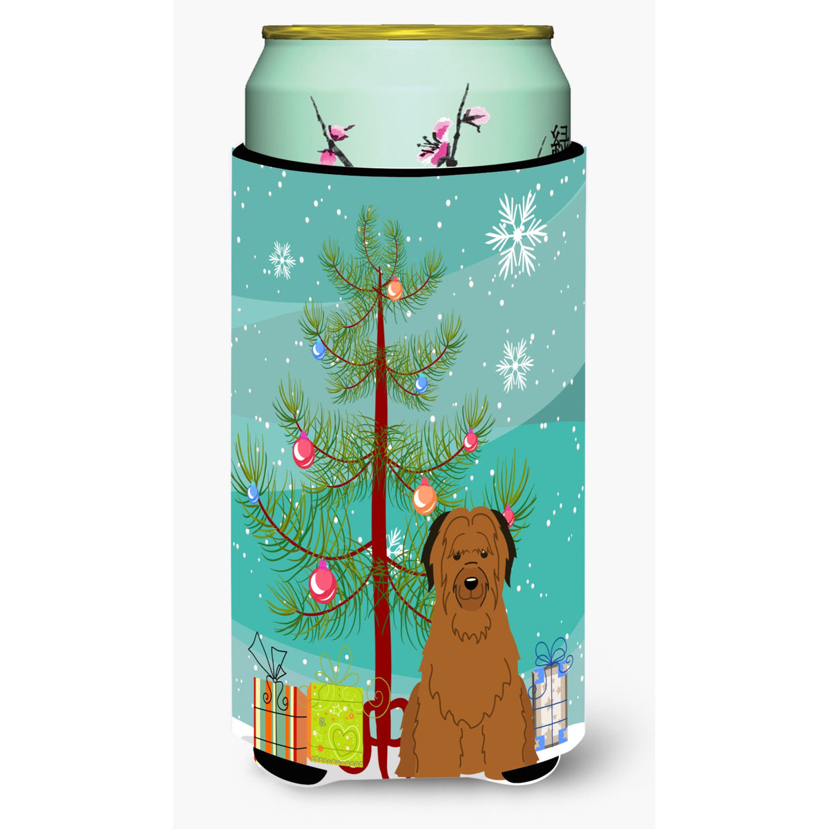 'Caroline'S Treasures Merry Christmas Tree Briard Brown Tall Boy Beverage Insulator Hugger Bb4207Tbc, Multicolor''