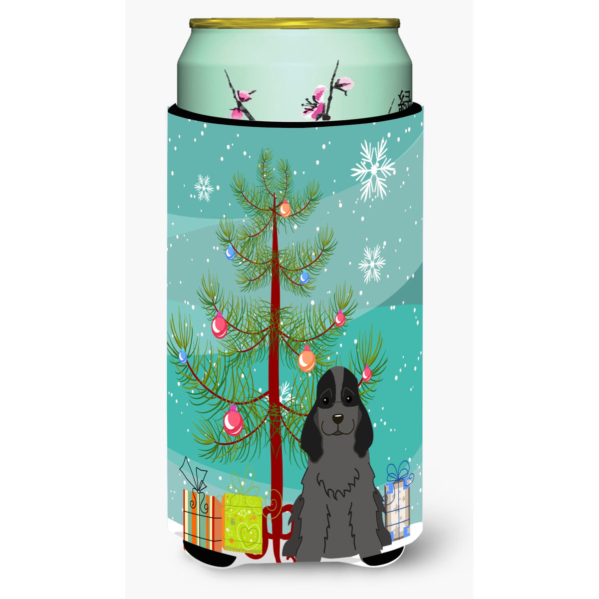 'Caroline'S Treasures Merry Christmas Tree Cocker Spaniel Black Tall Boy Beverage Insulator Hugger Bb4217Tbc, Multicolor''