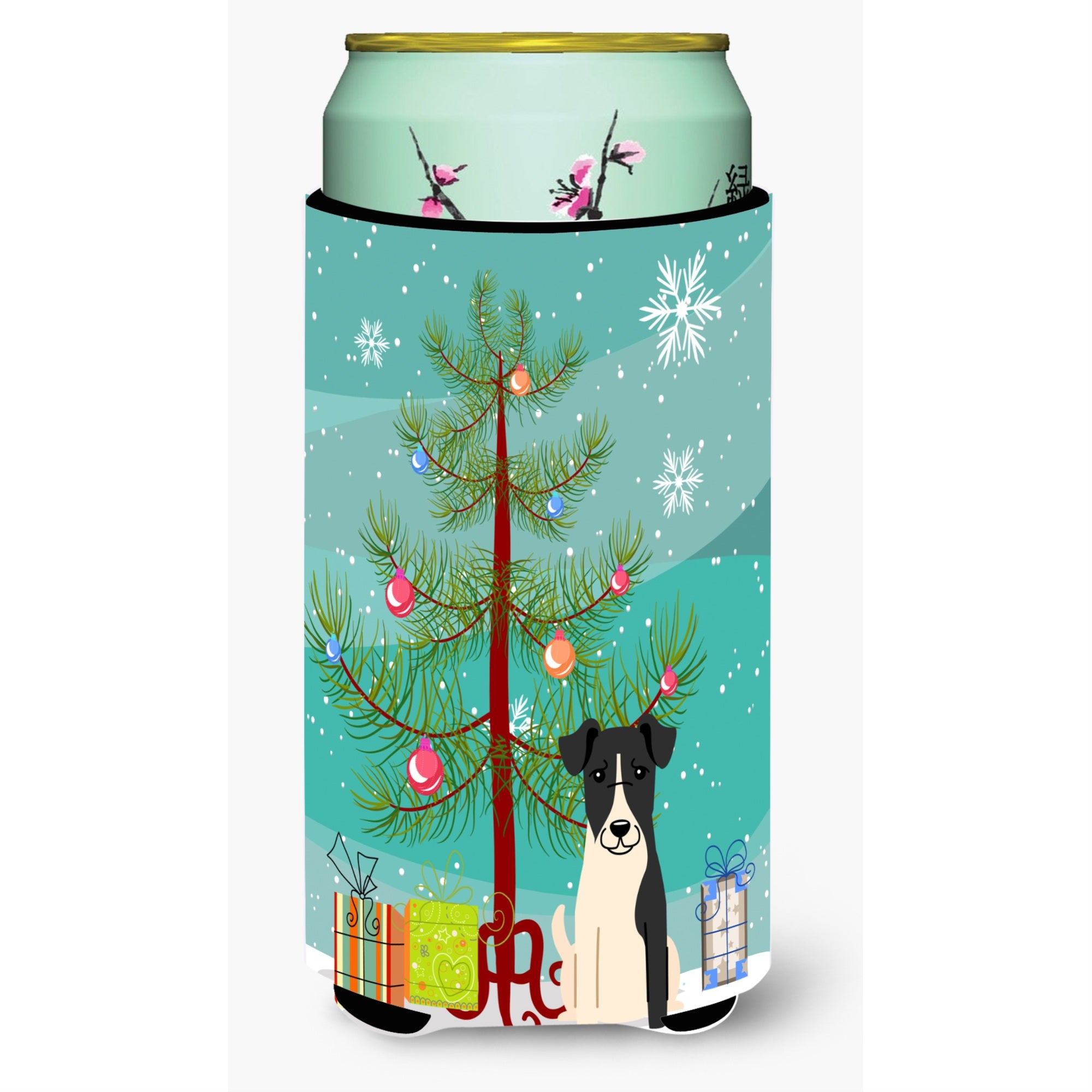 'Caroline'S Treasures Merry Christmas Tree Smooth Fox Terrier Tall Boy Beverage Insulator Hugger Bb4223Tbc, Multicolor''