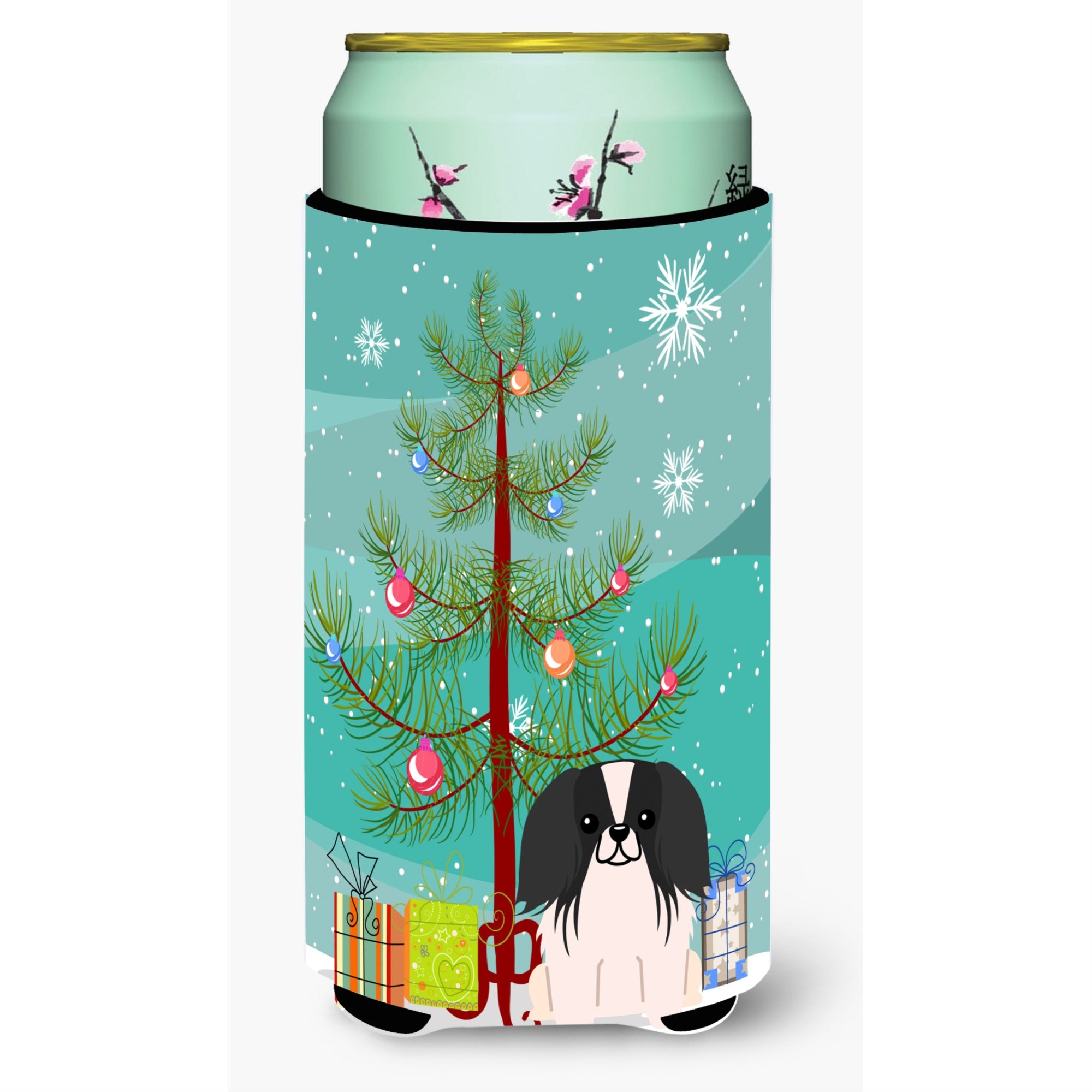 'Caroline'S Treasures Merry Christmas Tree Pekingnese Black White Tall Boy Beverage Insulator Hugger Bb4230Tbc, Multicolor''