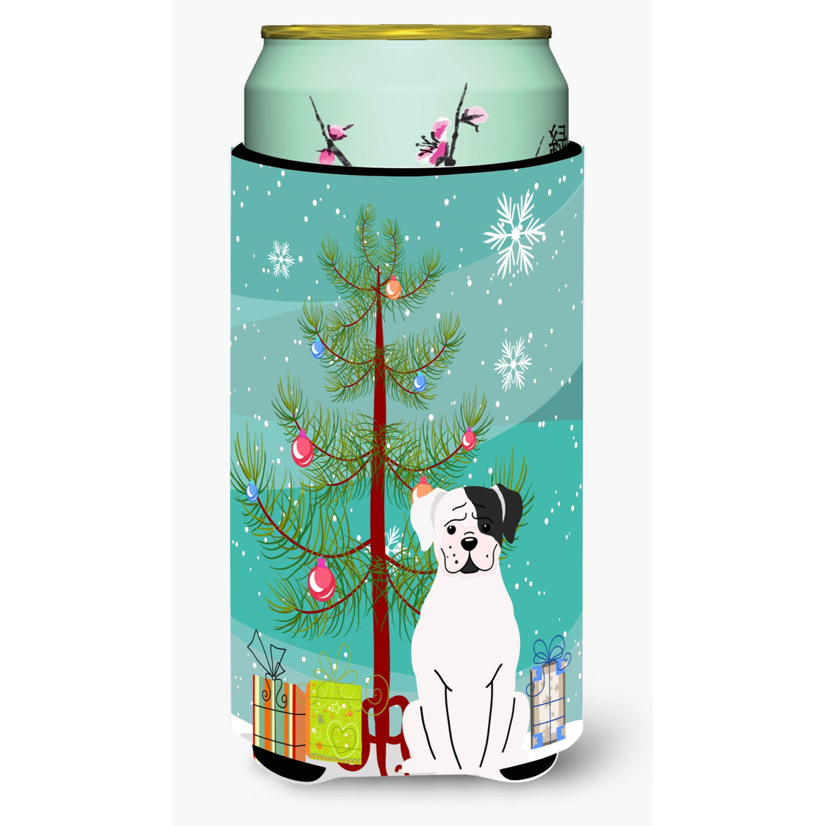 'Caroline'S Treasures Merry Christmas Tree White Boxer Cooper Tall Boy Beverage Insulator Hugger Bb4239Tbc, Multicolor''