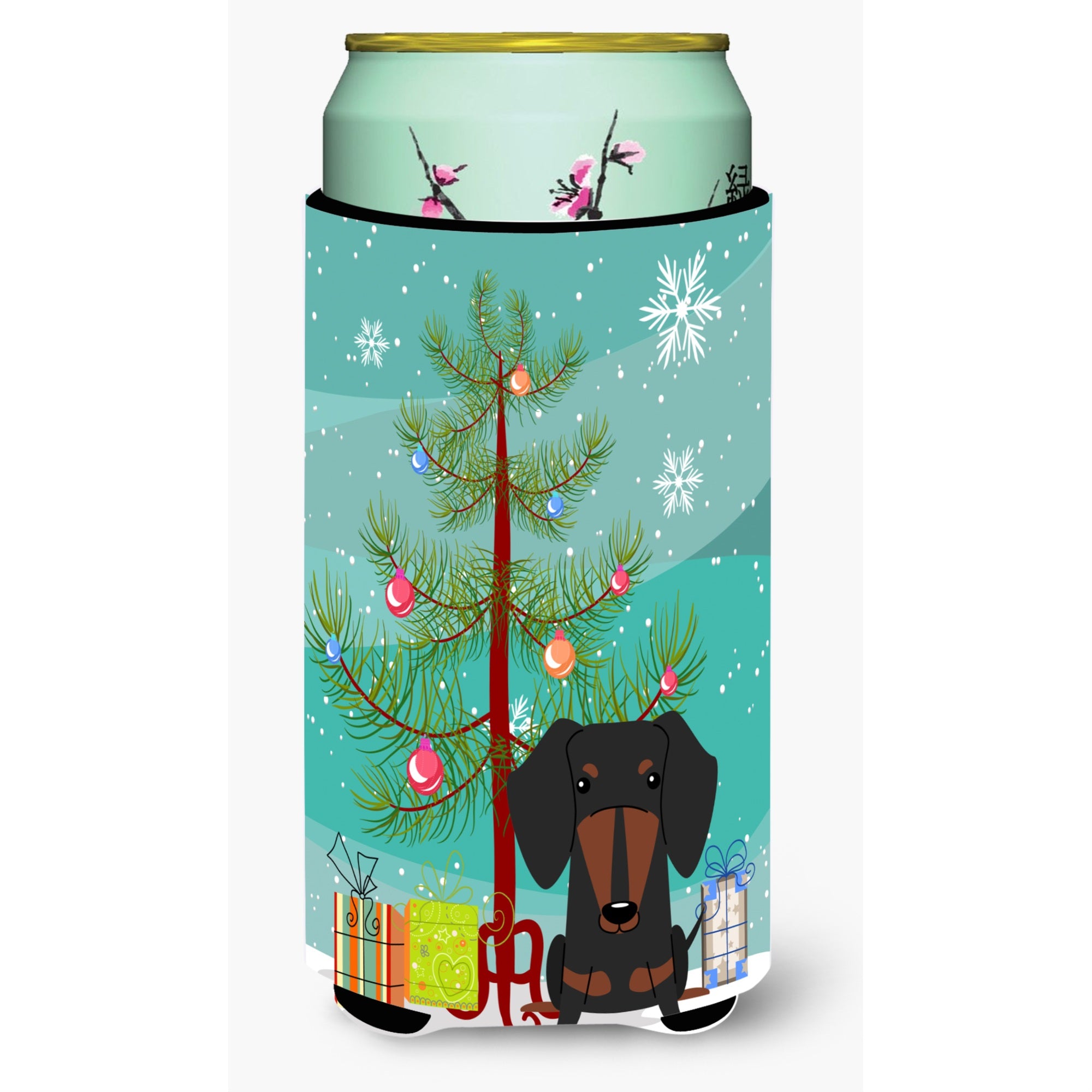 'Caroline'S Treasures Merry Christmas Tree Dachshund Black Tan Tall Boy Beverage Insulator Hugger Bb4257Tbc, Multicolor''