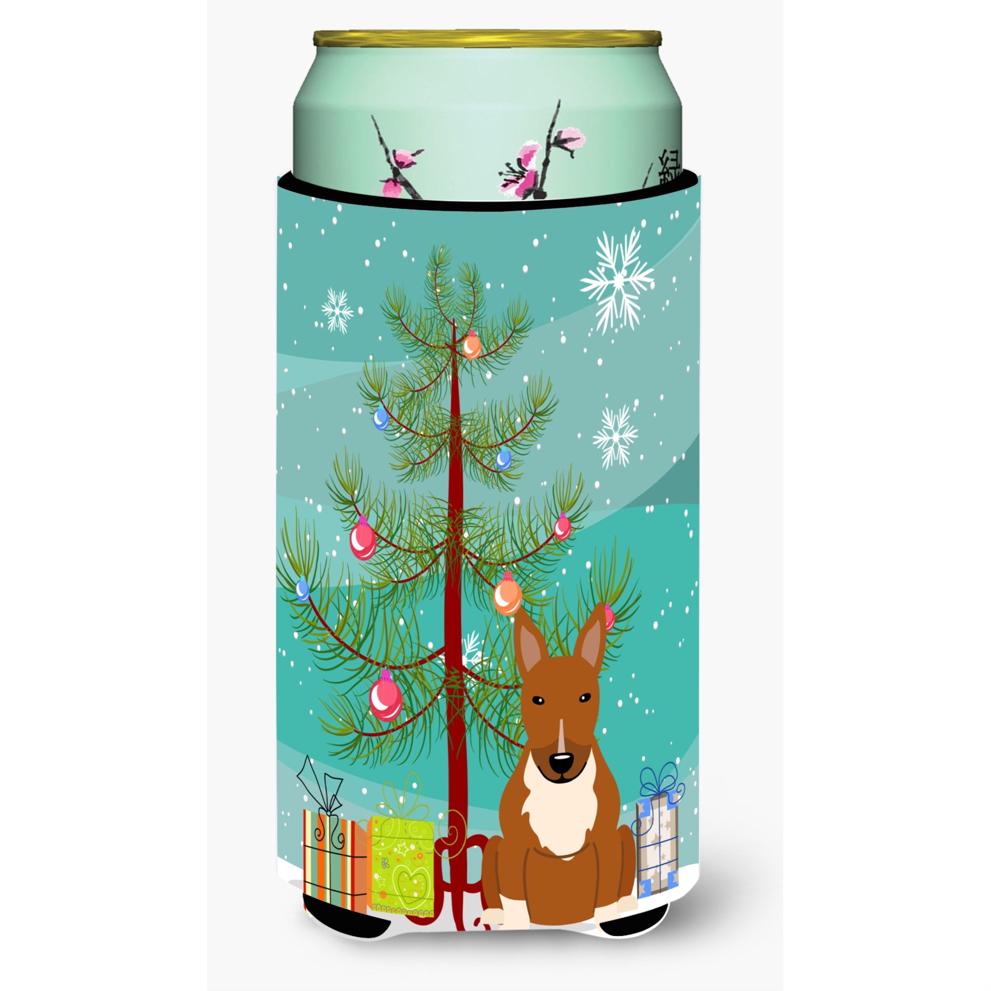 'Caroline'S Treasures Merry Christmas Tree Bull Terrier Red Tall Boy Beverage Insulator Hugger Bb4259Tbc, Multicolor''