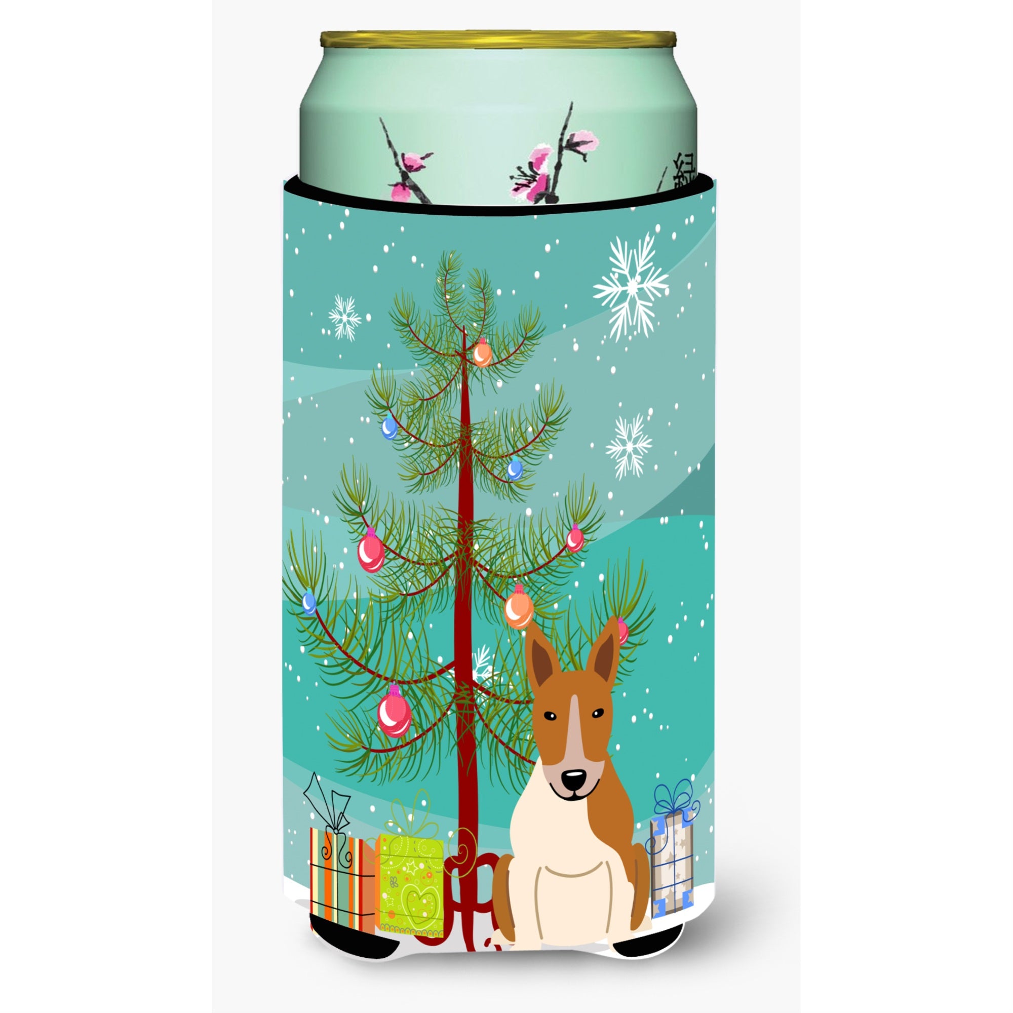 'Caroline'S Treasures Merry Christmas Tree Bull Terrier Red White Tall Boy Beverage Insulator Hugger Bb4260Tbc, Multicolor''