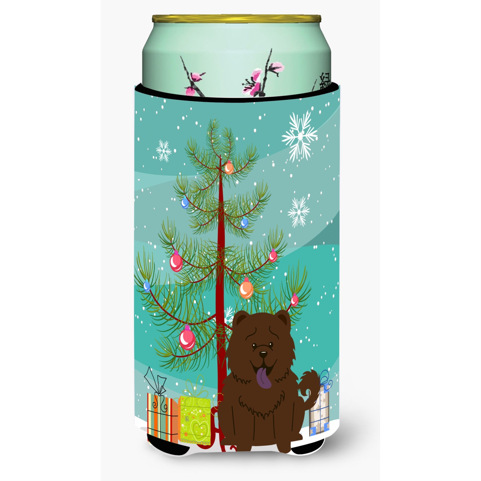 'Caroline'S Treasures Merry Christmas Tree Chow Chocolate Tall Boy Beverage Insulator Hugger Bb4266Tbc, Multicolor''