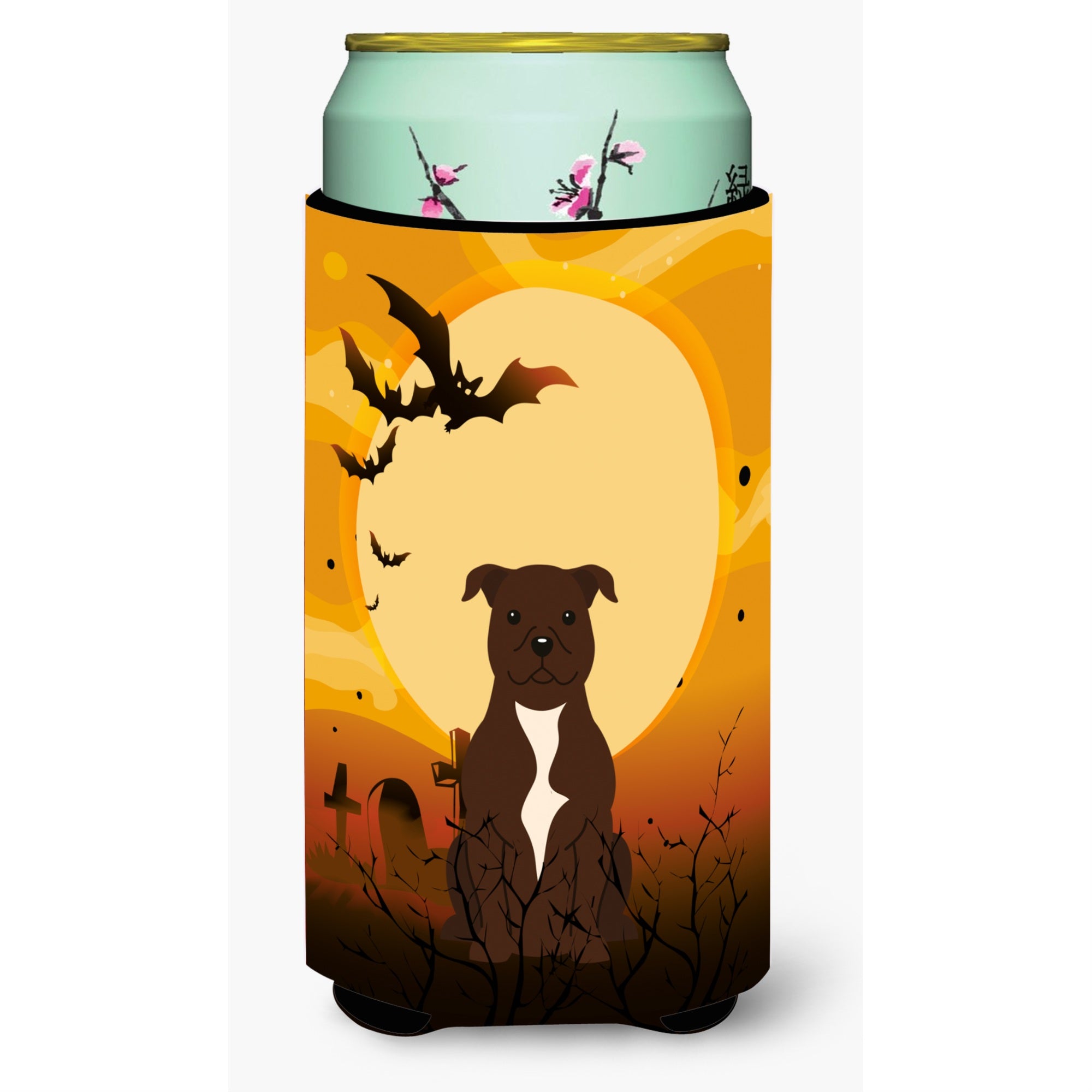 'Caroline'S Treasures Halloween Staffordshire Bull Terrier Chocolate Tall Boy Beverage Insulator Hugger Bb4314Tbc, Multicolor''