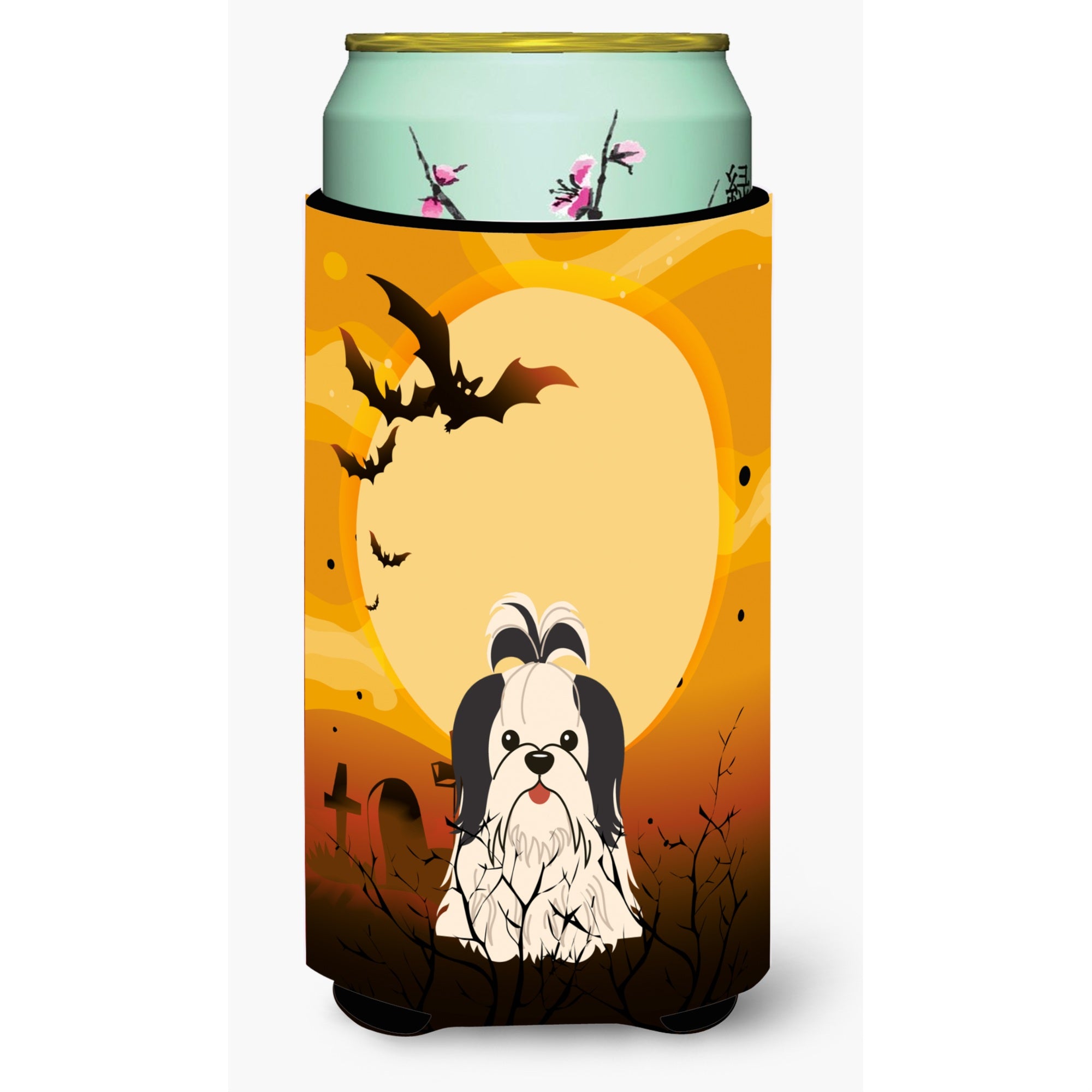 'Caroline'S Treasures Halloween Shih Tzu Black White Tall Boy Beverage Insulator Hugger Bb4354Tbc, Multicolor''