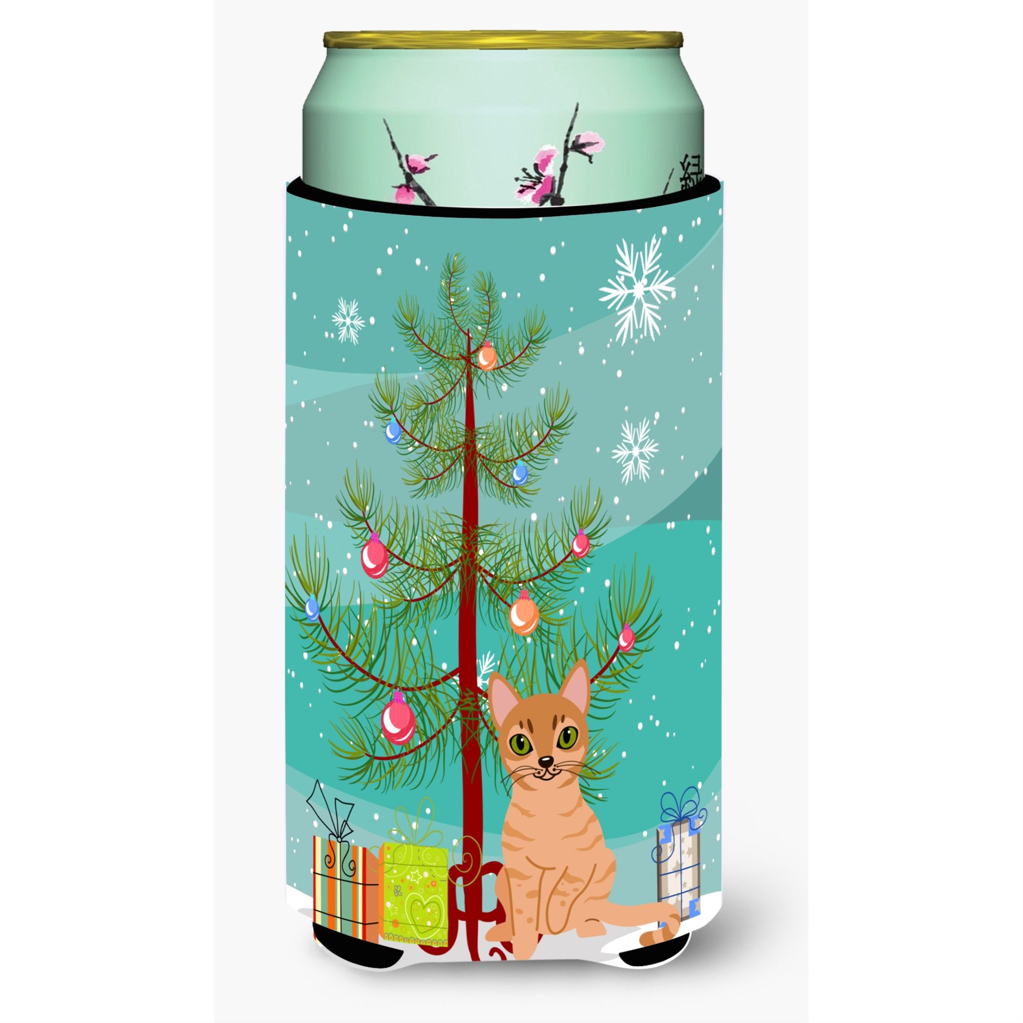 'Caroline'S Treasures Australian Mist Cat Merry Christmas Tree Tall Boy Beverage Insulator Hugger, Multicolor''