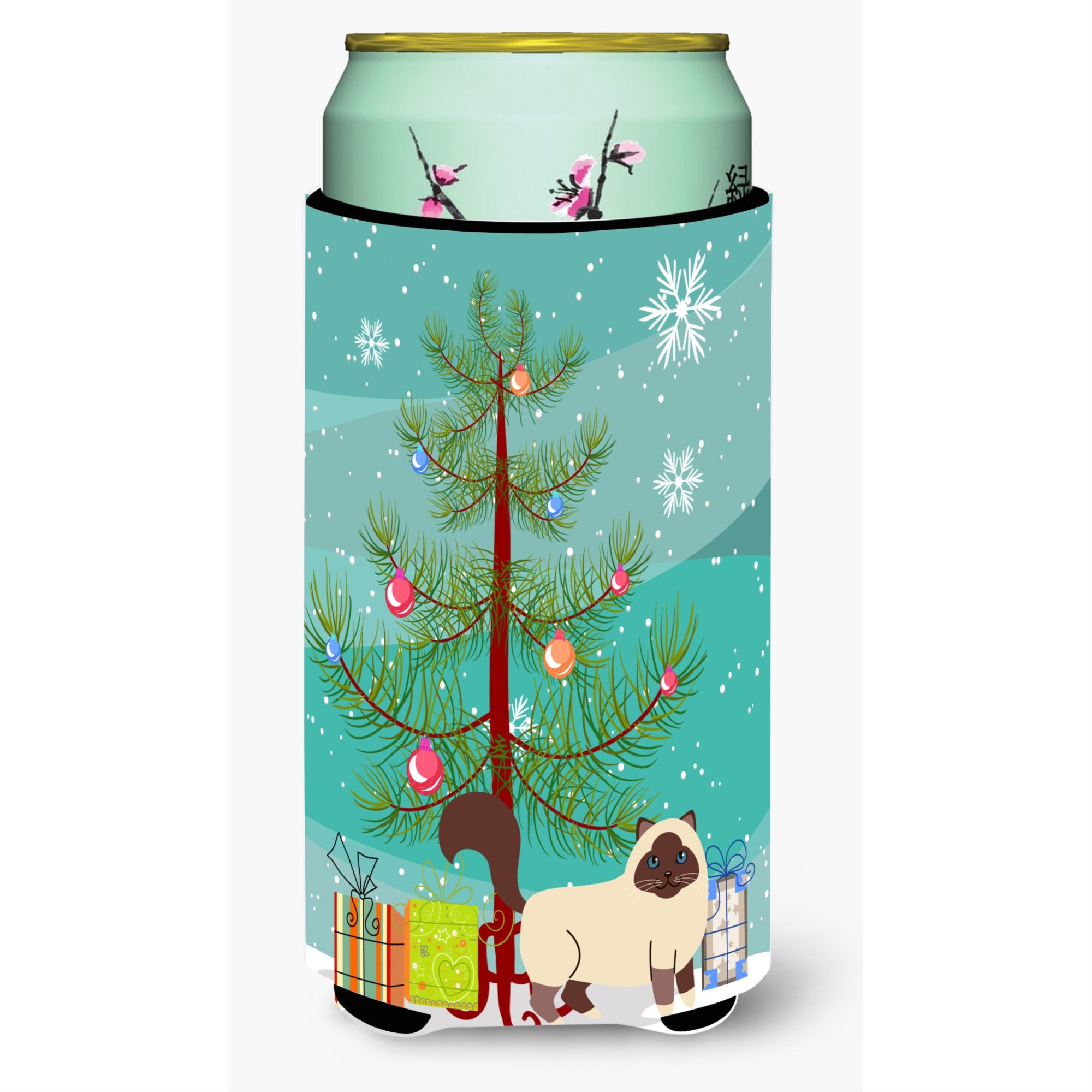'Caroline'S Treasures Birman Cat Merry Christmas Tree Tall Boy Beverage Insulator Hugger, Multicolor''