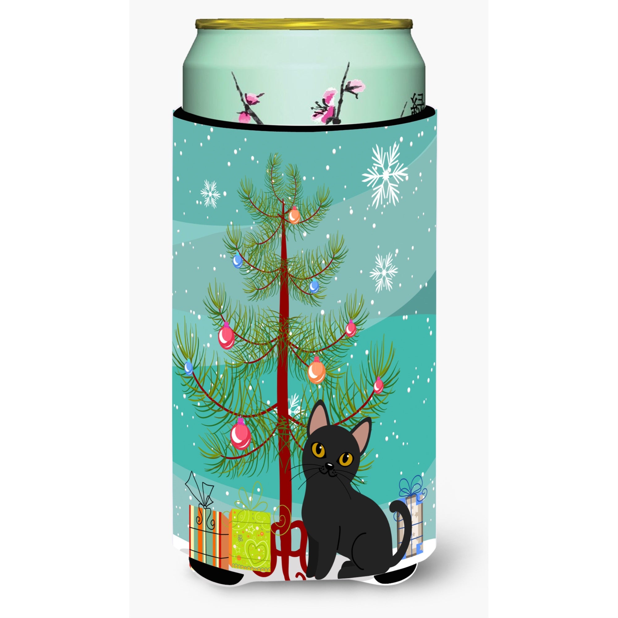 'Caroline'S Treasures Bombay Cat Merry Christmas Tree Tall Boy Beverage Insulator Hugger, Multicolor''